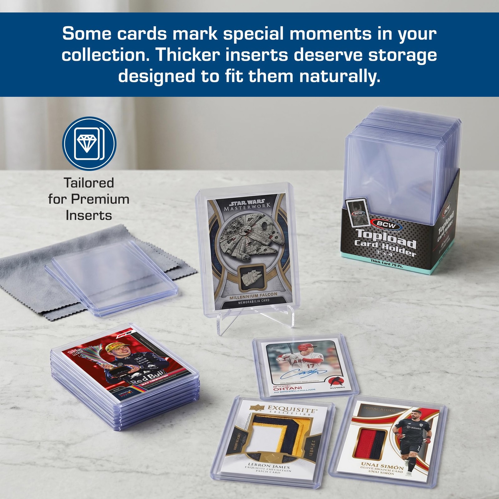 BCW 79 PT. Thick Card Topload Holder – Pack of 25 | Durable Rigid PVC Clear