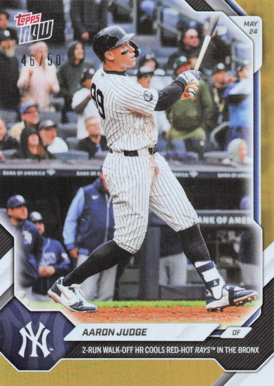 2026 Topps Now Card 236 Aaron Judge 2 Run Walk Off Win’s 46/50-25 Cents Shipping