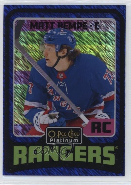 2024 O-Pee-Chee Platinum Retro Rookies Blue Luster /100 Matt Rempe Rookie RC y4i