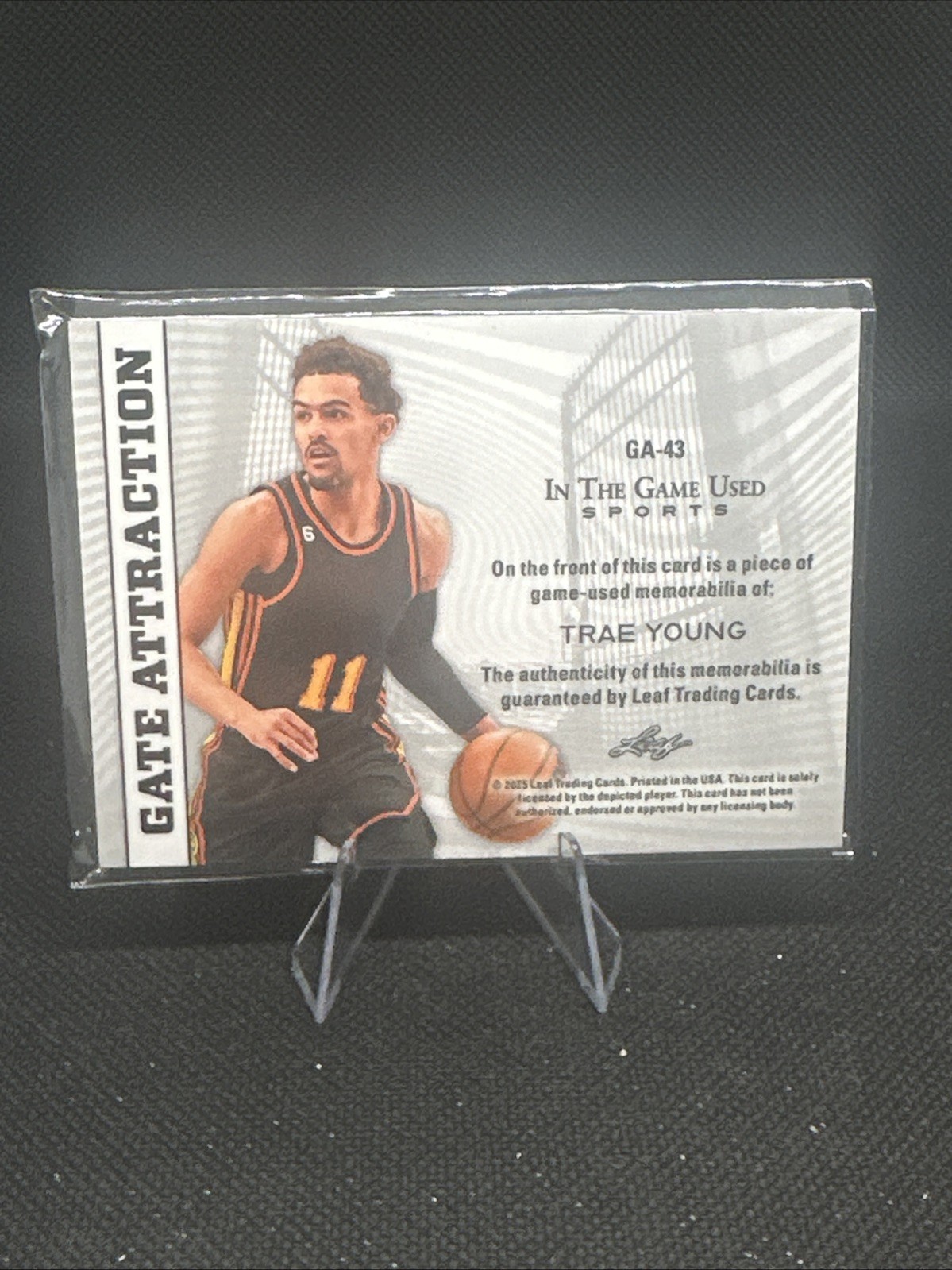 2025 Leaf In The Game Used Atlanta Hawks Trae Young GA-43 Gate Attraction