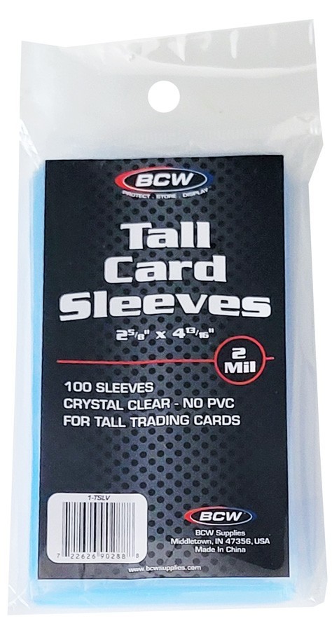 100 BCW Tall Soft Card Sleeves New Basketball Card Sports Widevision Gameday 3×5