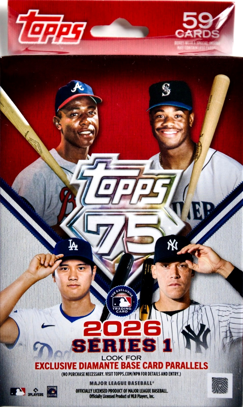 2026 Topps Series 1 Baseball Hanger Box Sealed 59 Cards Diamante Parallels