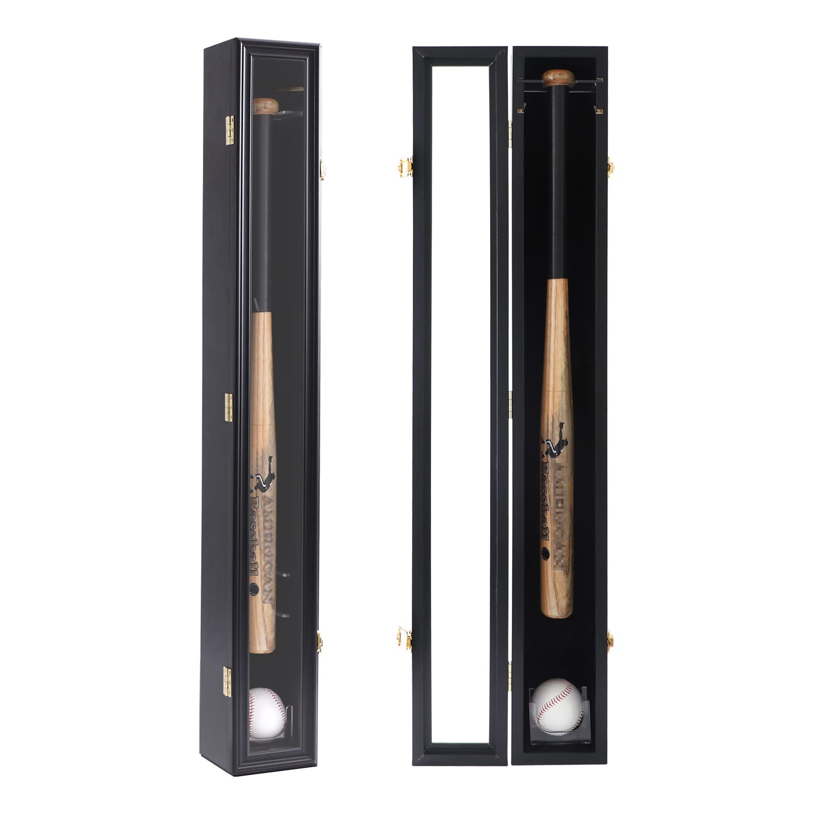 Baseball Bat Display Case Wall Mount with Acrylic Door & UV Protection