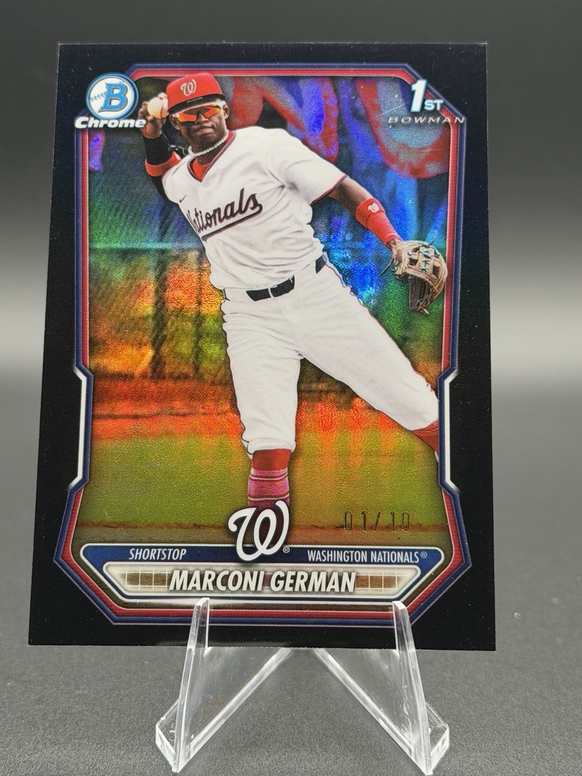 Topps 2025 Bowman Chrome Marconi German 1st BCP-100 Nationals /10 First On Print