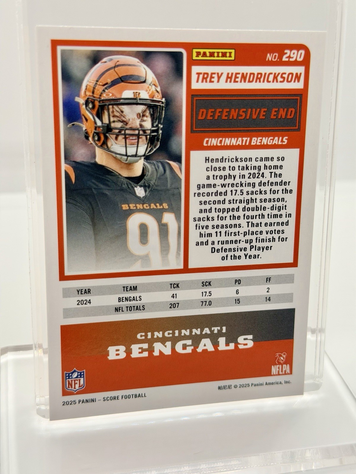 2025 Score – Trey Hendrickson #290 Pumpkin