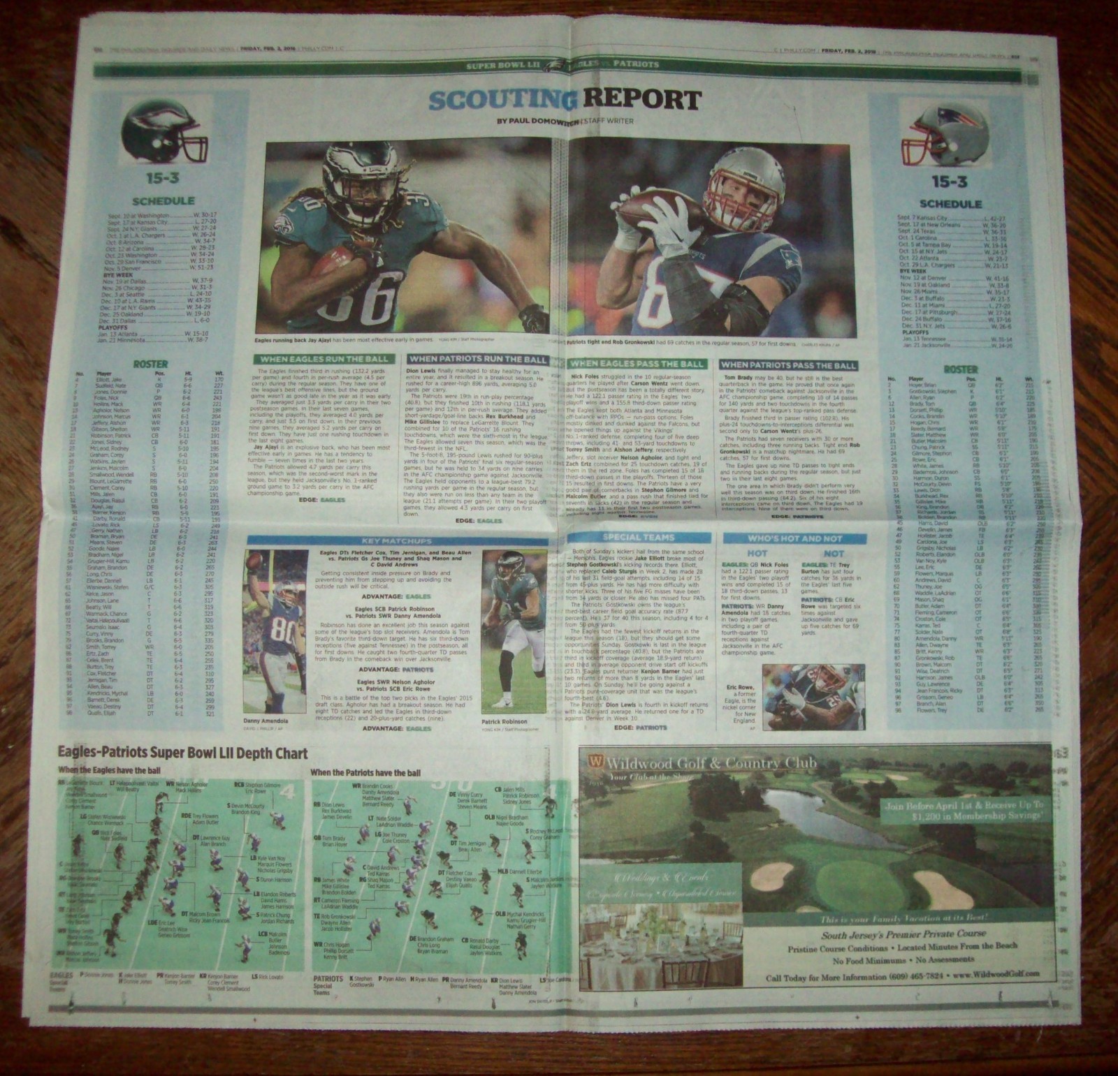 Philadelphia Eagles vs The Evil Empire Patriots collectable newspaper Super Bowl