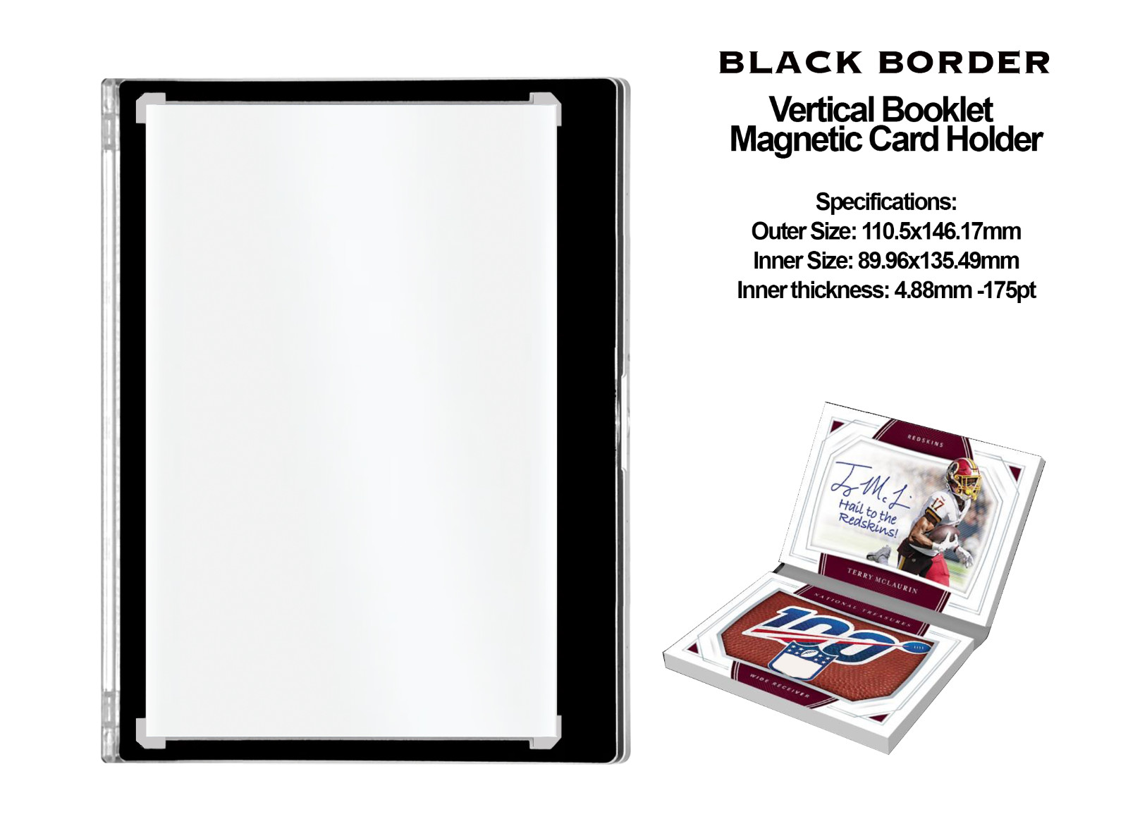 CF Magnetic One Touch for 175pt Vertical Double Booklet Cards – BLACK BORDER