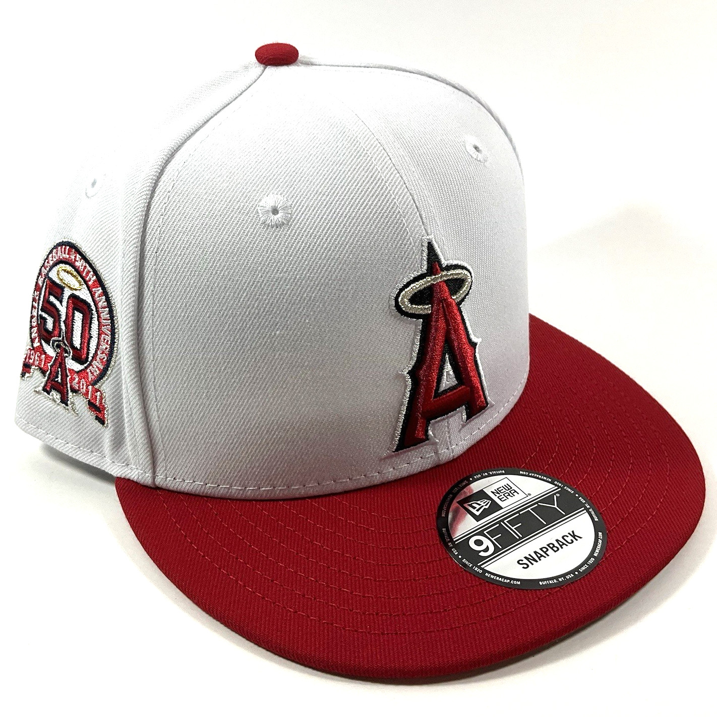 New Era LA Anaheim Angels Exclusive White Red 9FIFTY Snapback Hat Cap
