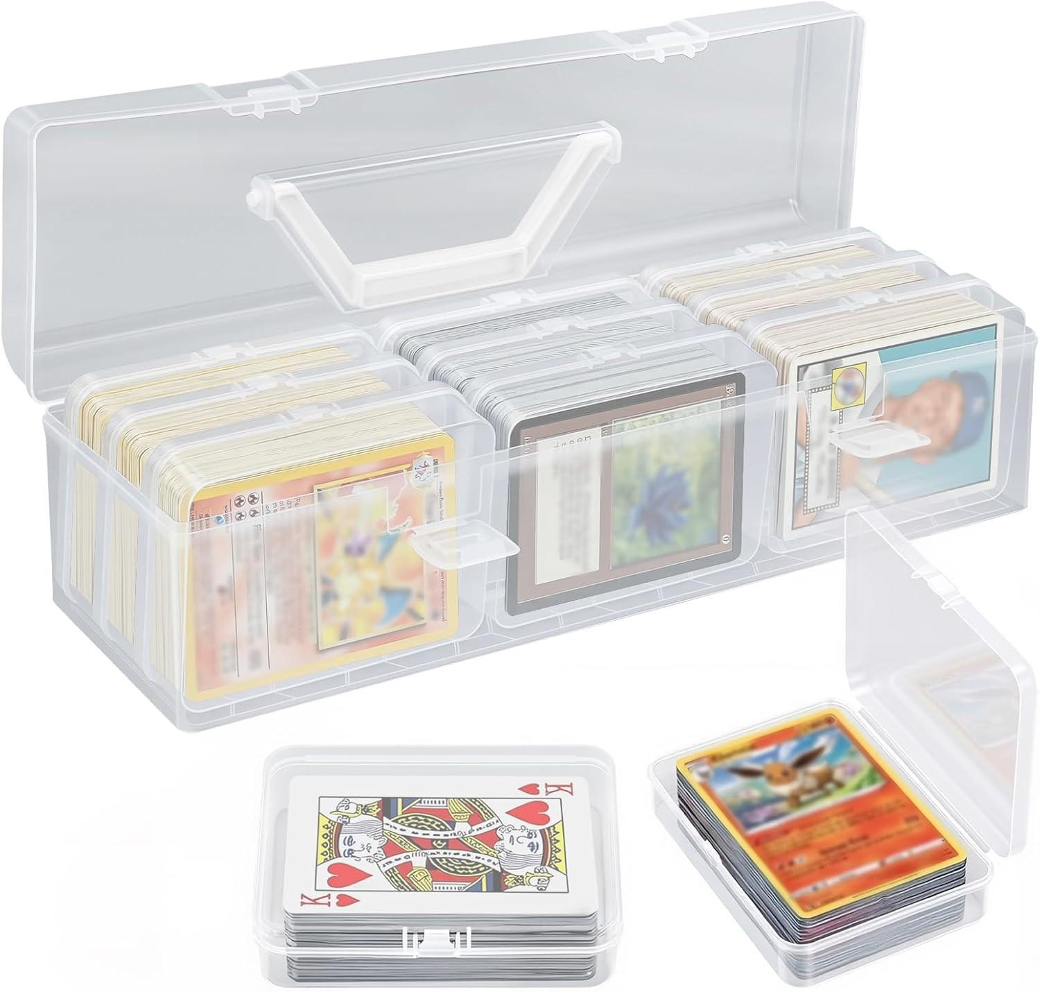 Trading Card Storage Box with 9 Individual Card Cases, Large Capacity Card Game