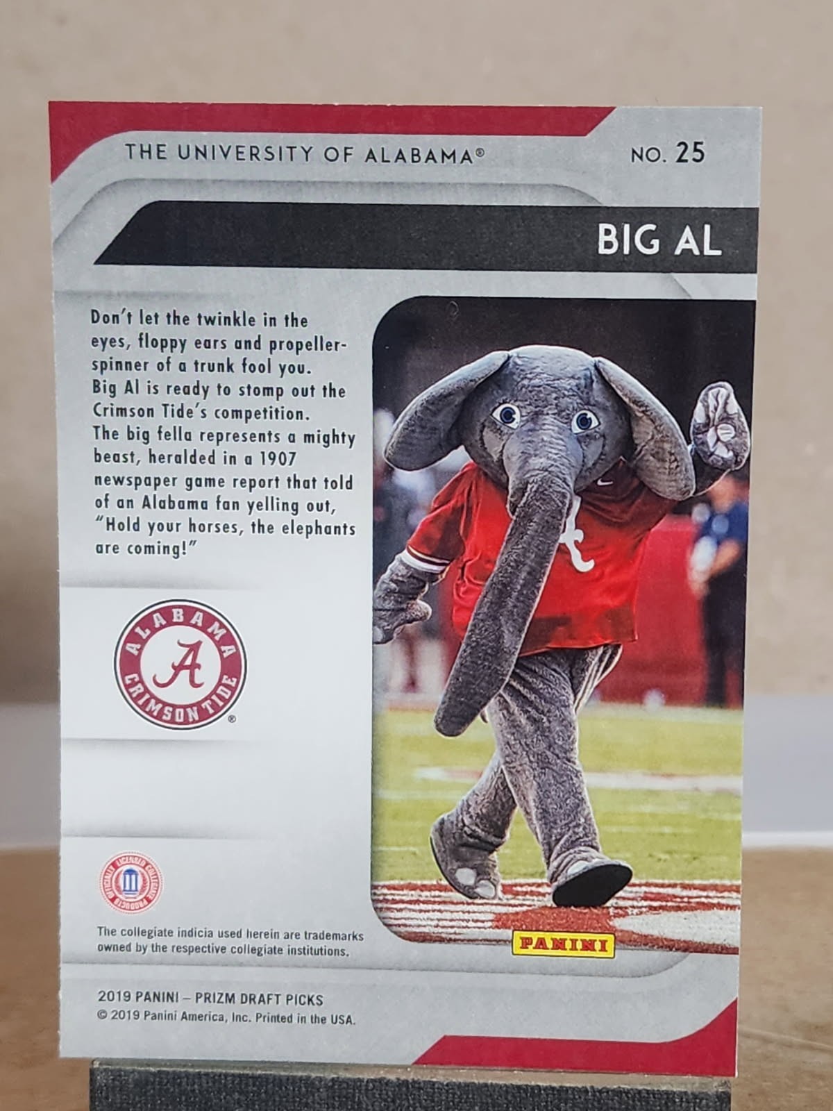 2019 Prizm Draft Picks Mascots Alabama Crimson Tide #25 Big Al