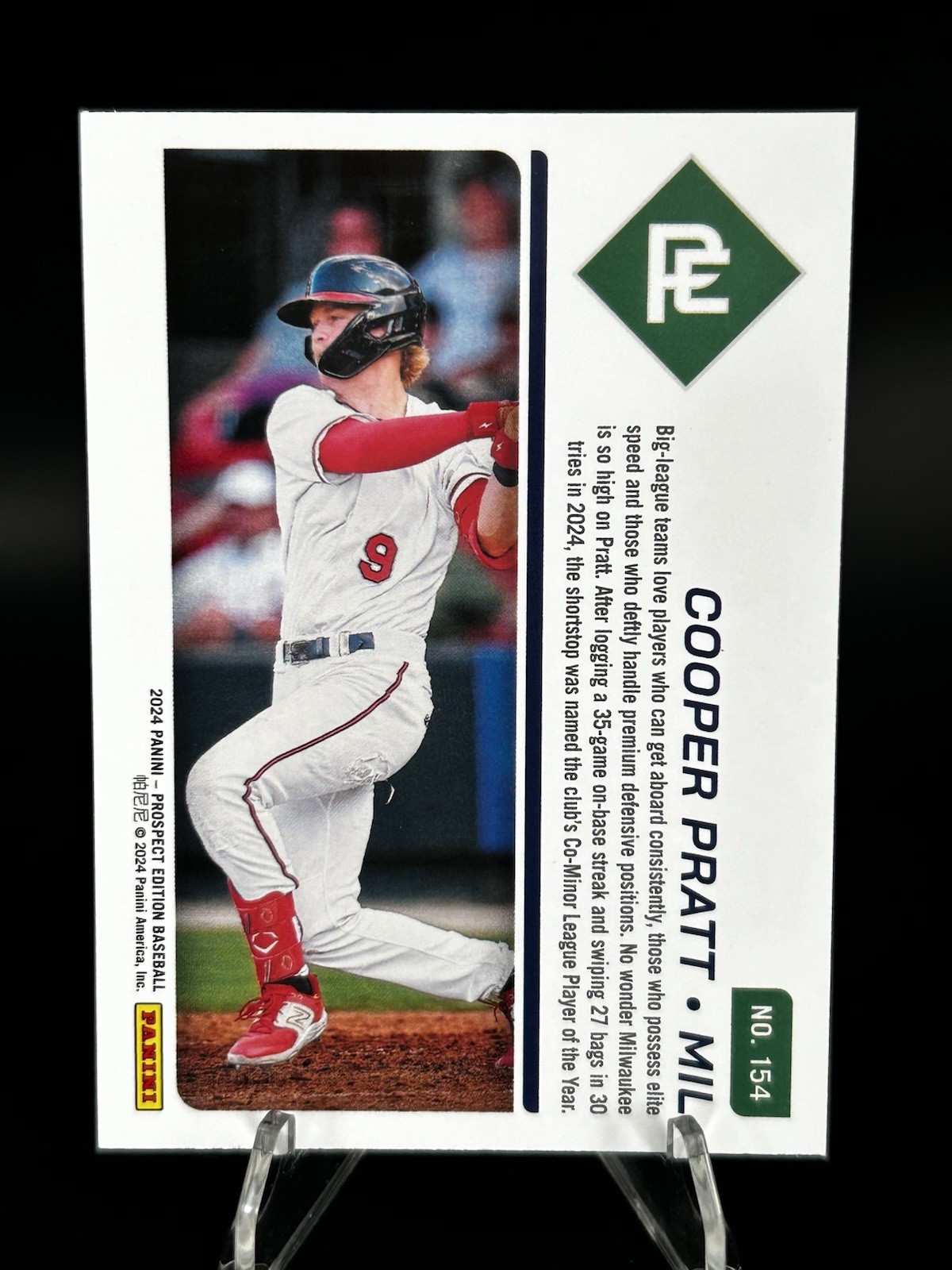 2024 Panini Prospects Pink -Cooper Pratt 263/299 Milwaukee Brewers #154 RC