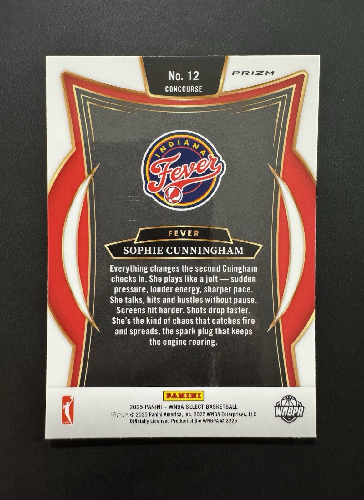 Panini 2025 Select WNBA Concourse Silver Sophie Cunningham Indiana Fever #71