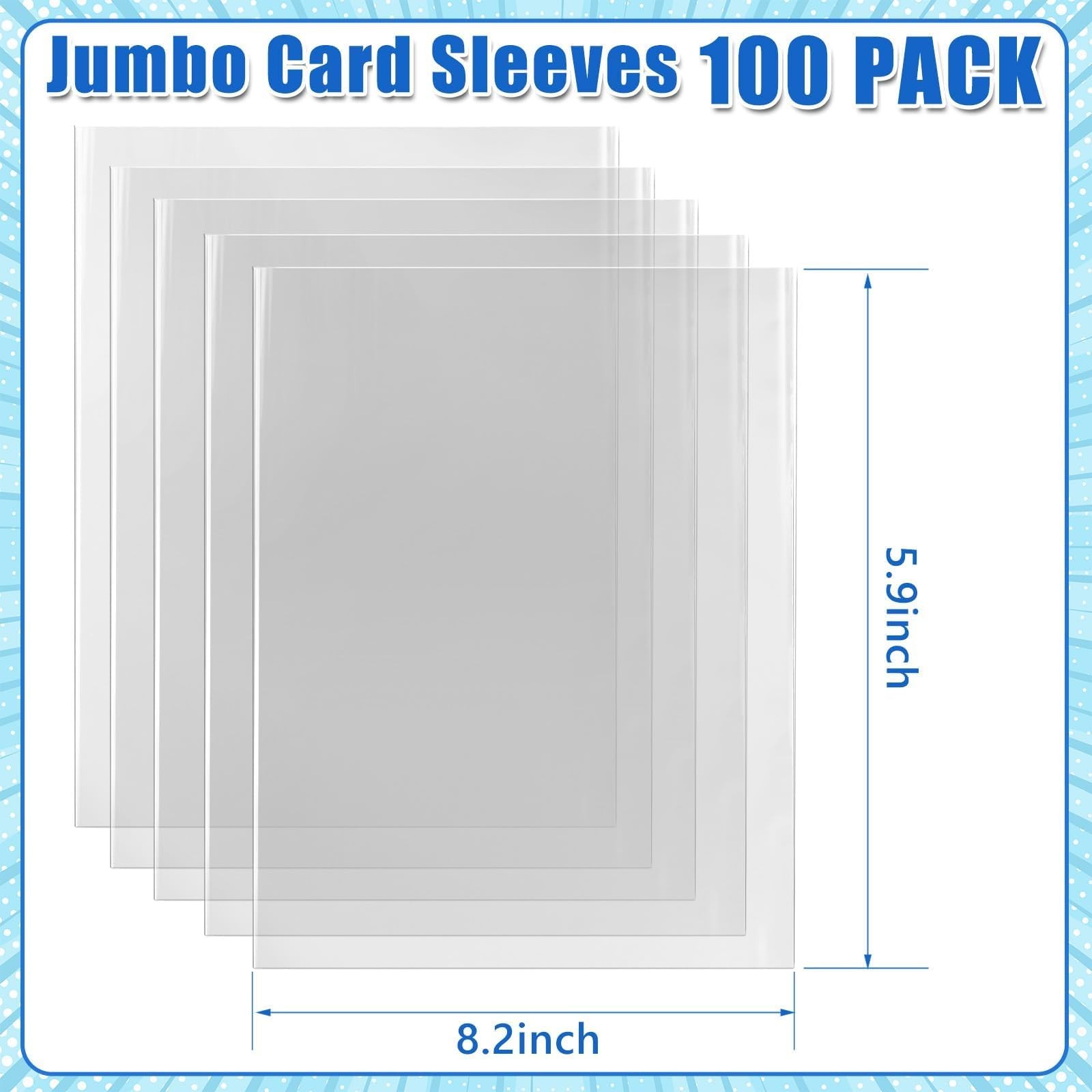 Jumbo Card Sleeves, Oversized Card Sleeves for TCG Trading Cards, Extra Thick…
