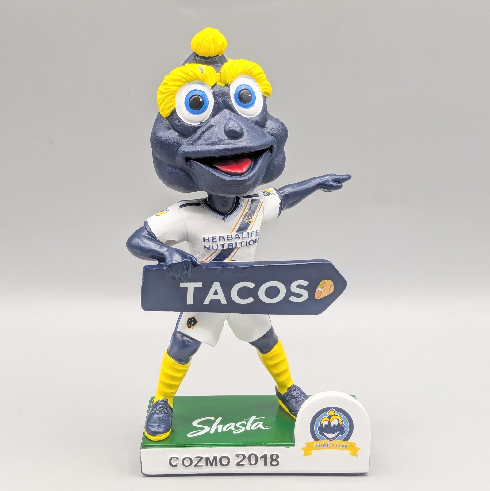 LA Galaxy Cozmo Mascot “Tacos” 2018 Bobblehead 7.25″ Cozmo’s Club