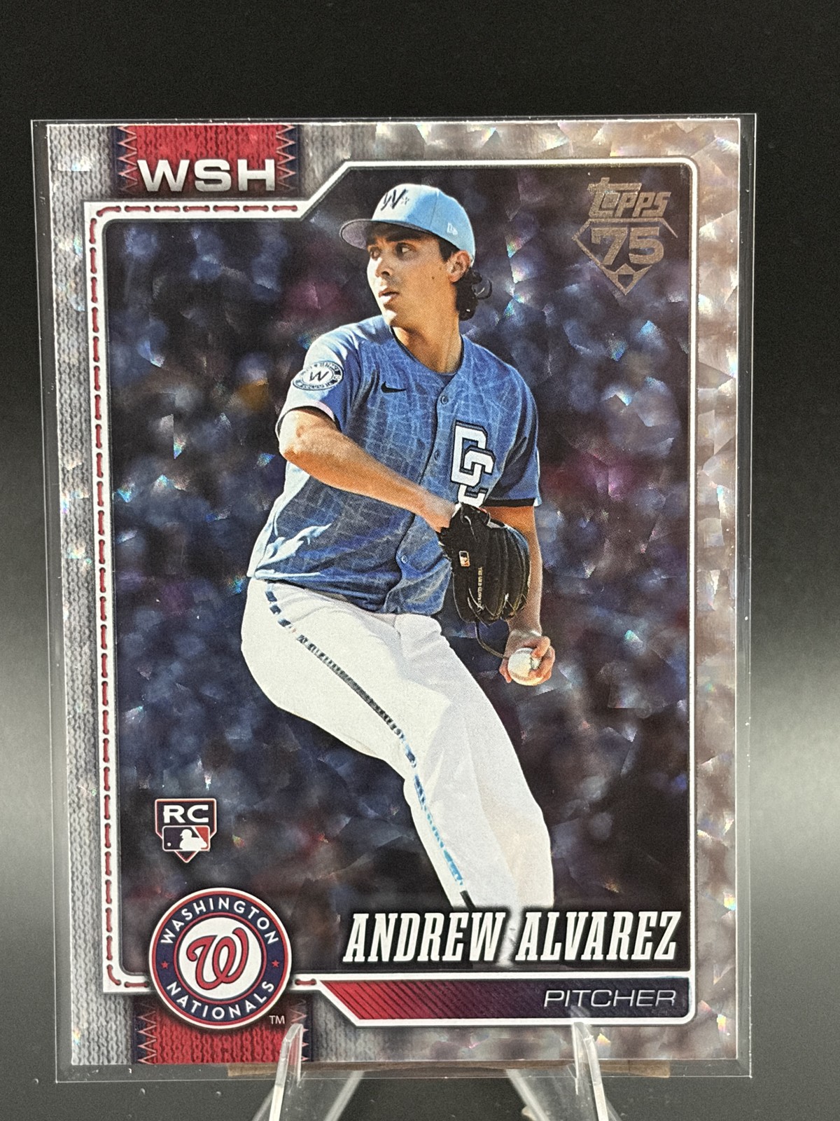 #520 Andrew Alvarez 2026 Topps Silver Crackle Foil Rookie Washington Nationals