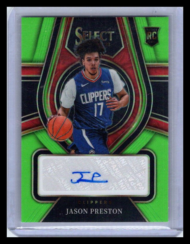2022 2021-22 Panini Select Prizm Jason Preston #RS-JPT Green Autograph 68/99 RC