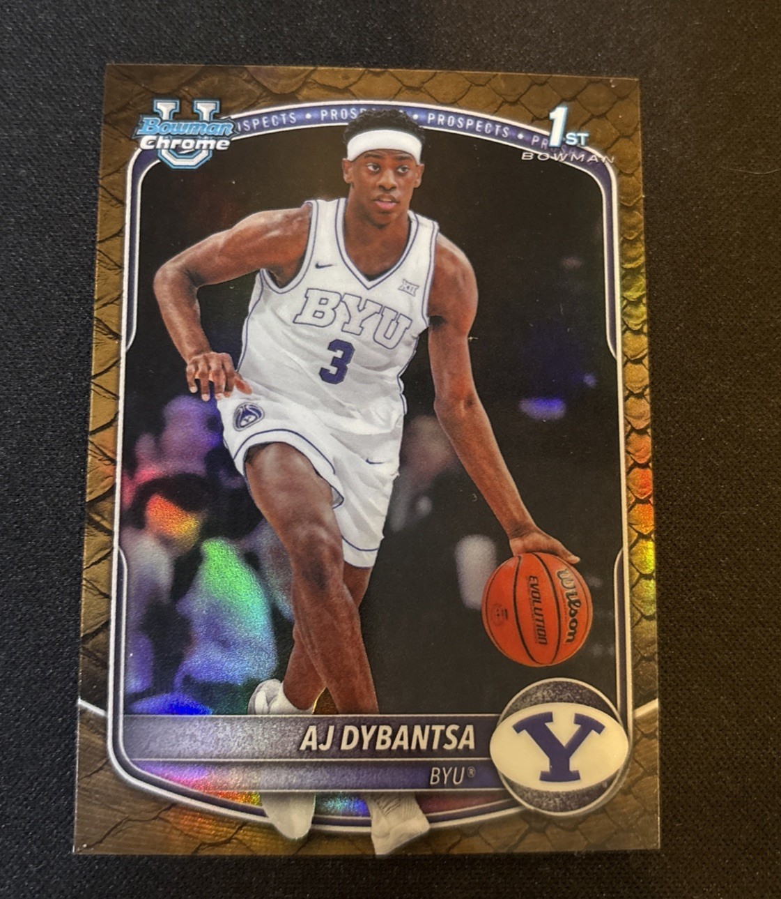 AJ Dybantsa 2025-26 Bowman Basketball Chrome U #BCP-1 Reptilian Refractor RC 1st