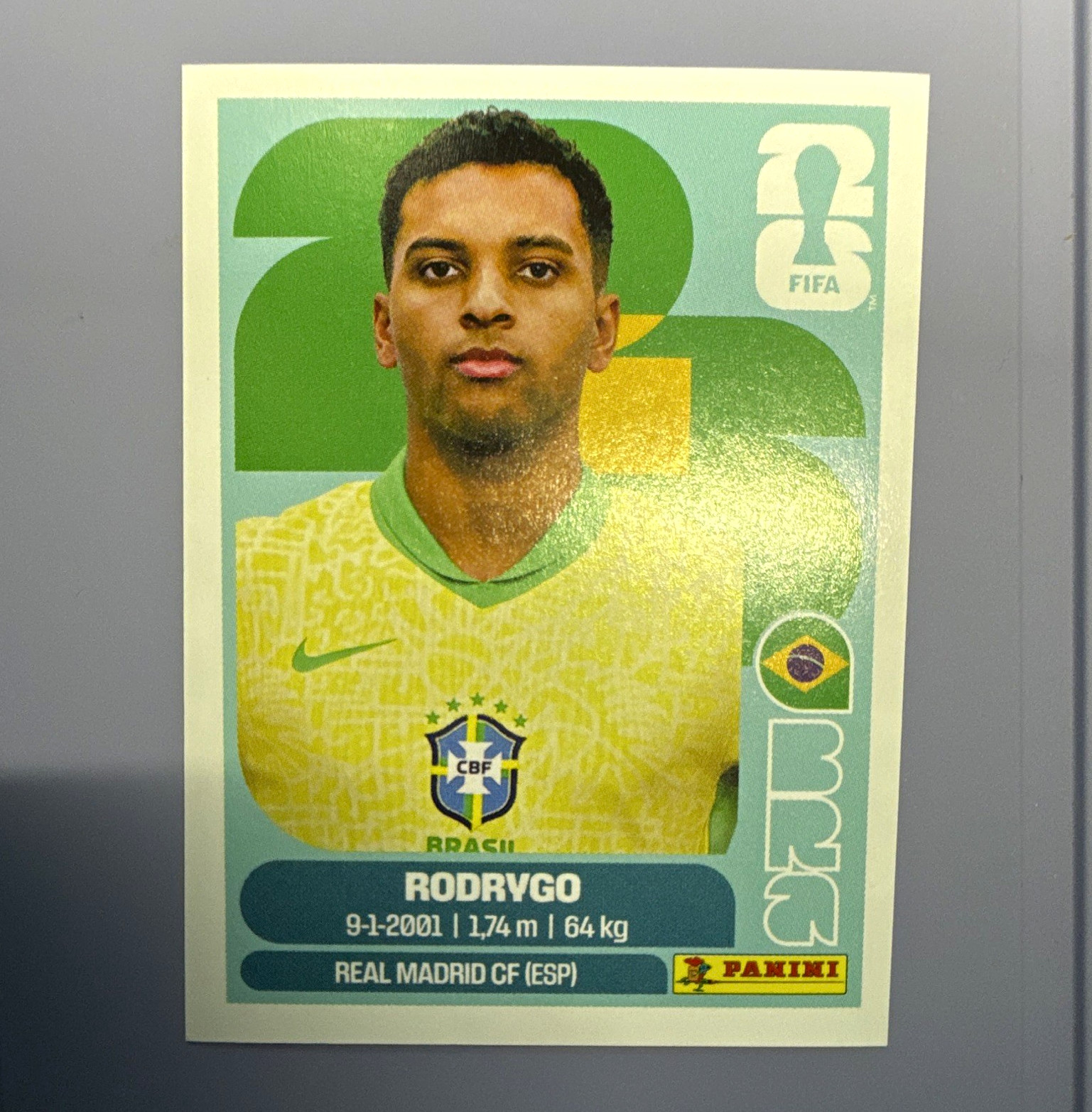 Panini FIFA World Cup 2026 Rodrygo BRA 15 Portrait Sticker Brazil