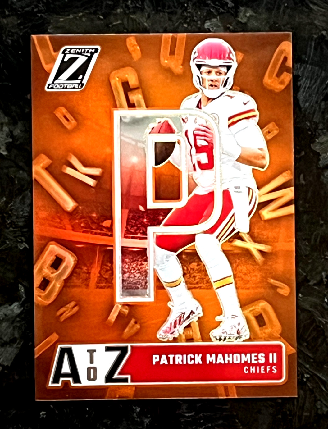 Patrick Mahomes II 2024 Panini Zenith A to Z Orange Prizm Kansas City Chiefs #16