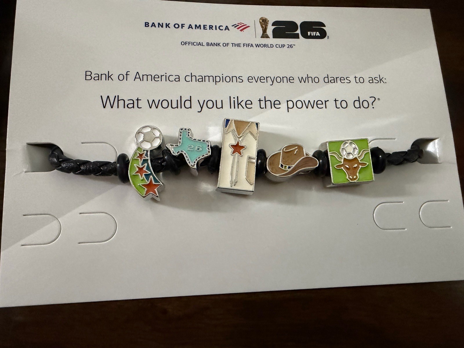 Bank of America Fifa 2026 Bracelet Dallas Charms Rare