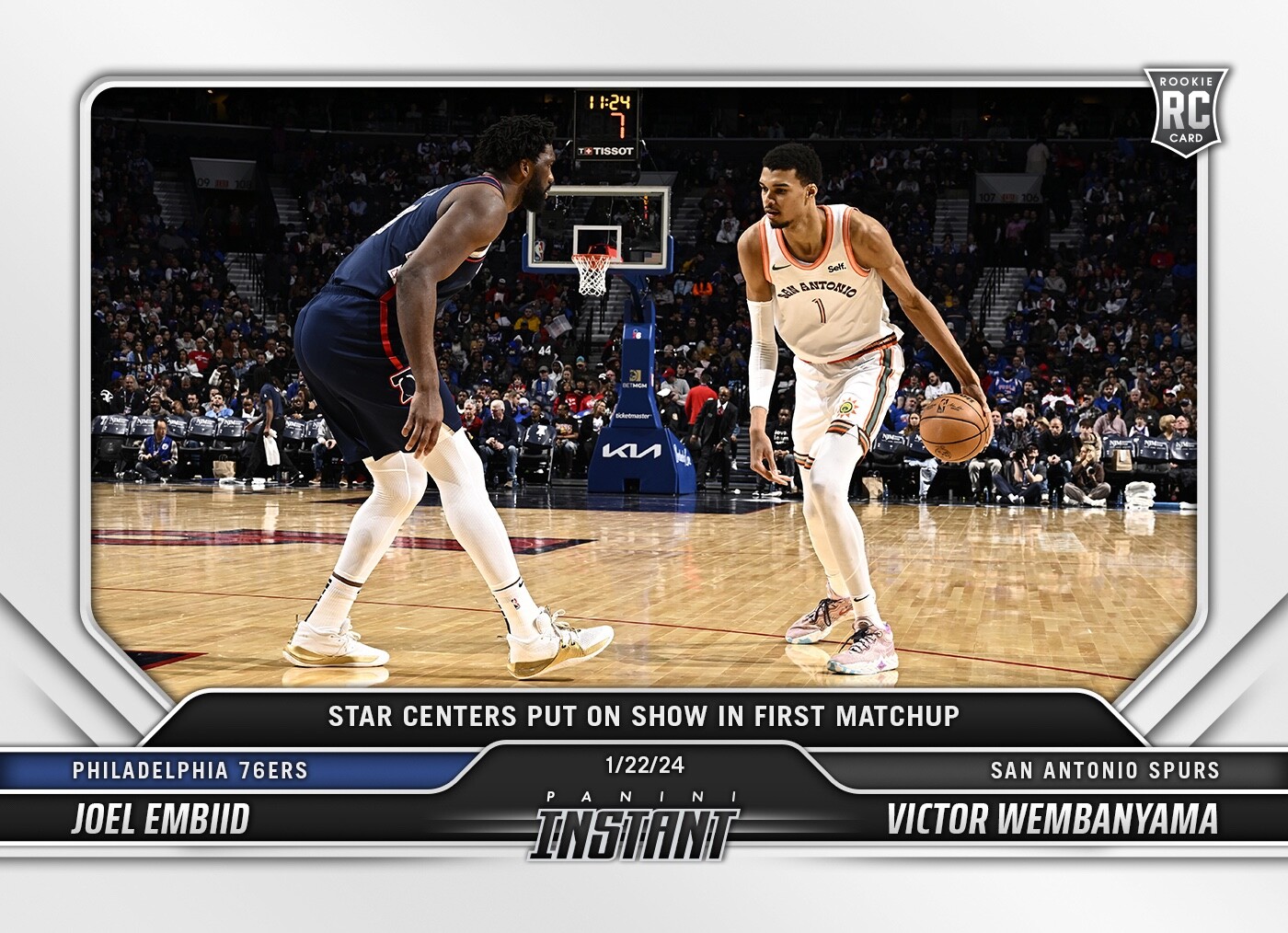 2023-24 Panini Instant /2944 Victor Wembanyama Joel Embiid #268 Rookie RC