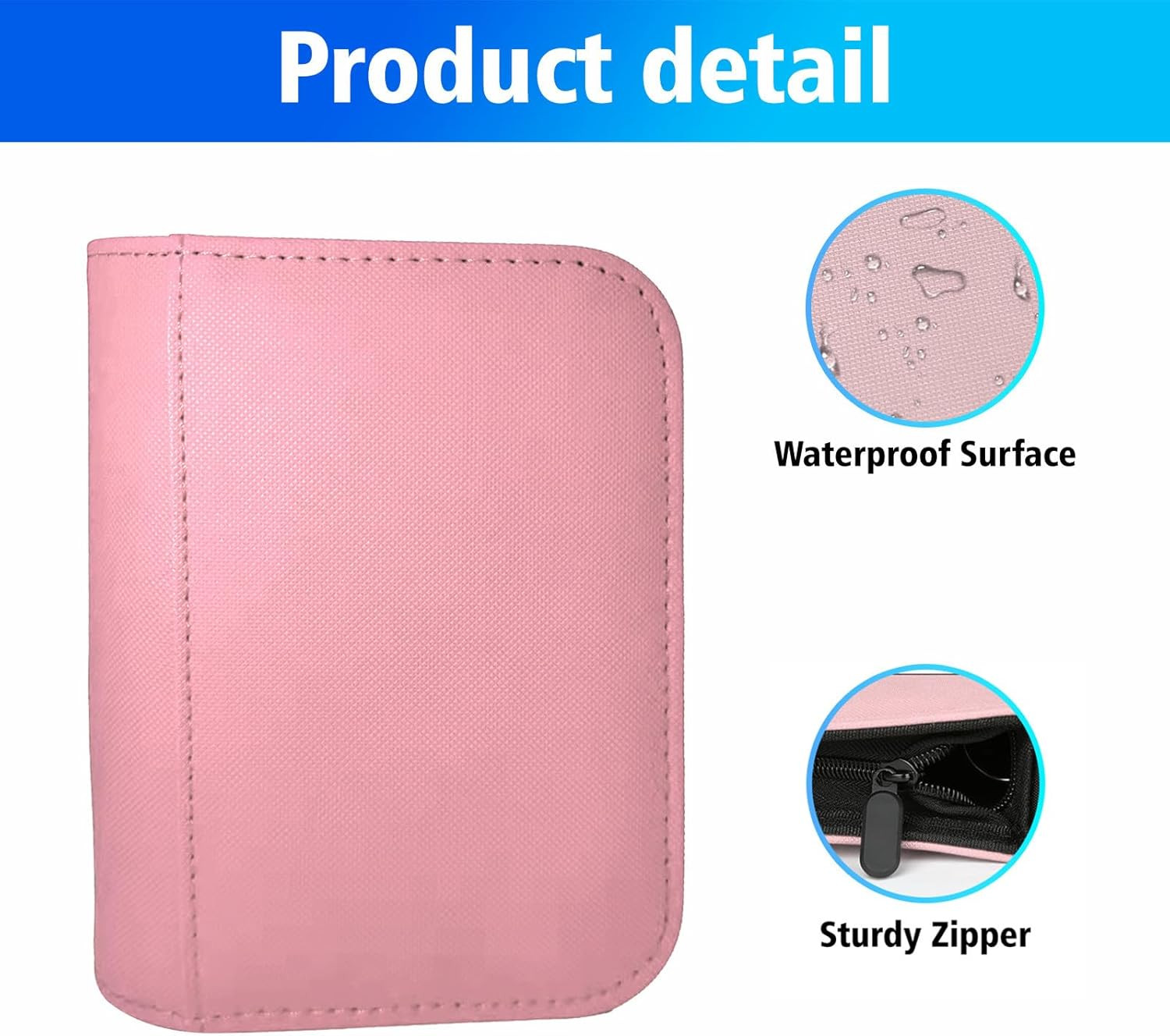 Toploader Binder 30 Cards – 1 Pocket Top Loader Zippered Album with Side-Loading