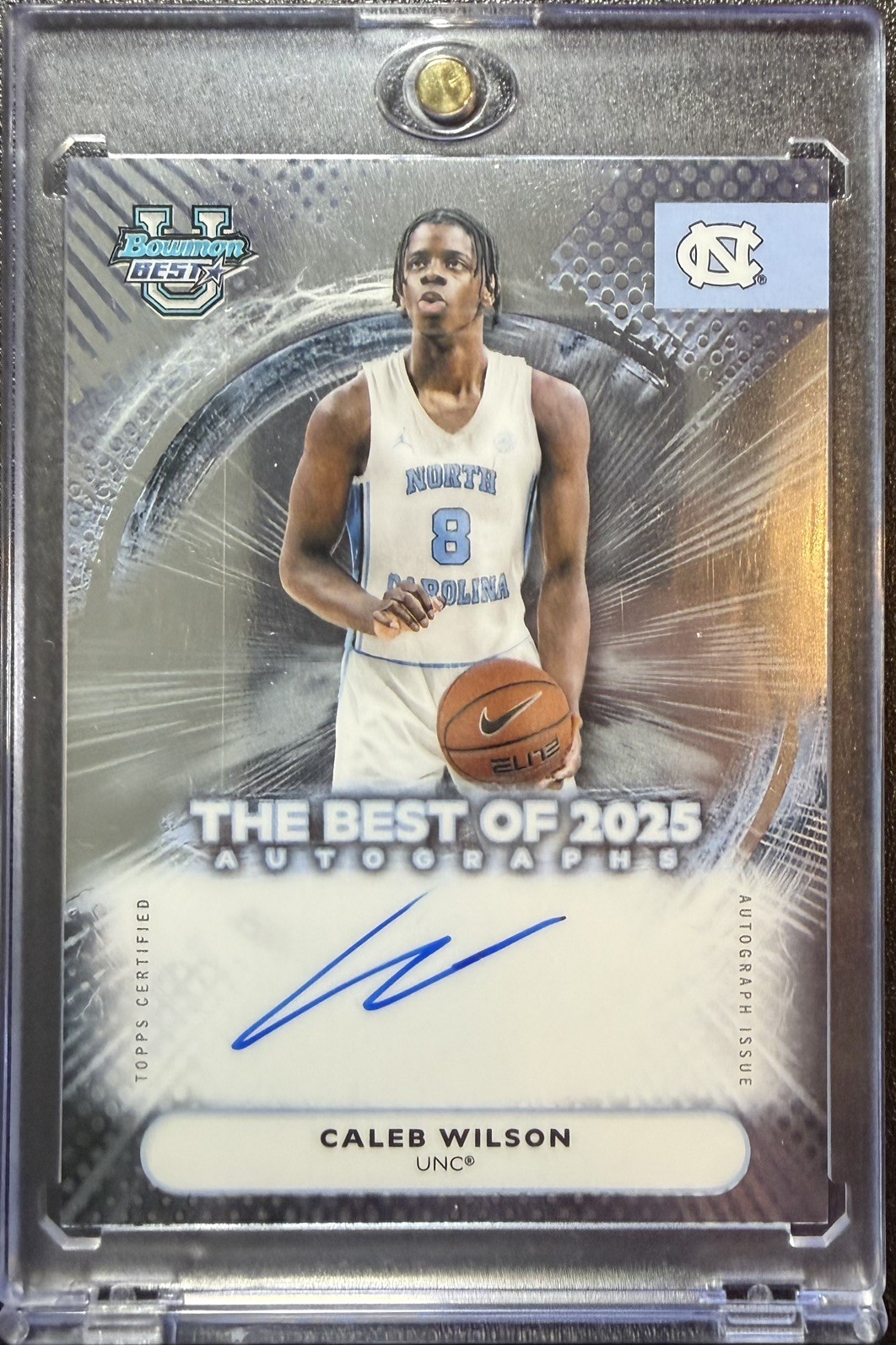 2025/26 Bowman U Best Basketball Caleb Wilson On Card Auto North Carolina/ Bulls