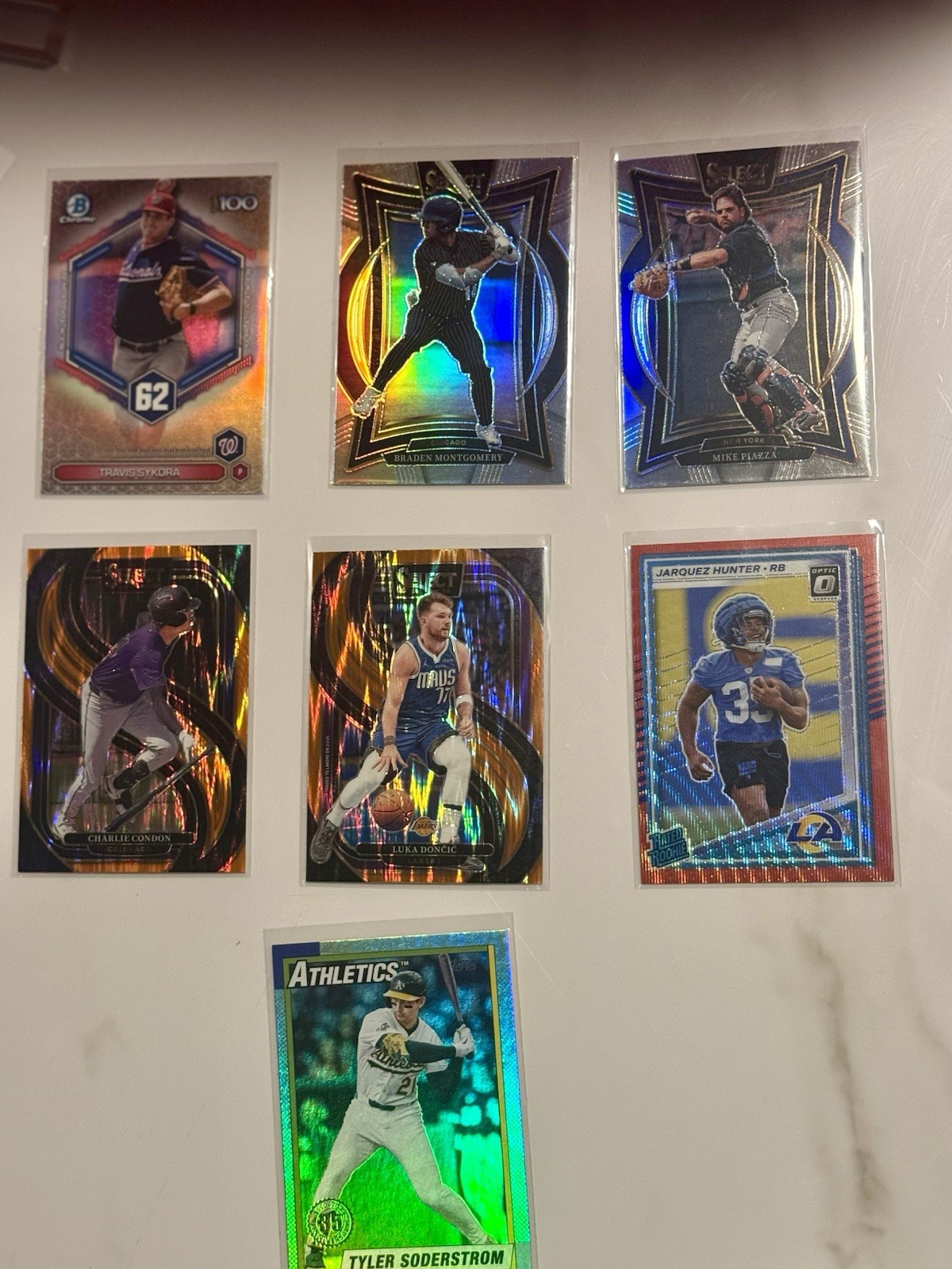 Mixed Sports Card Lot – MLB, NFL & NBA Rookies, Inserts, Refractors & Stars (7)