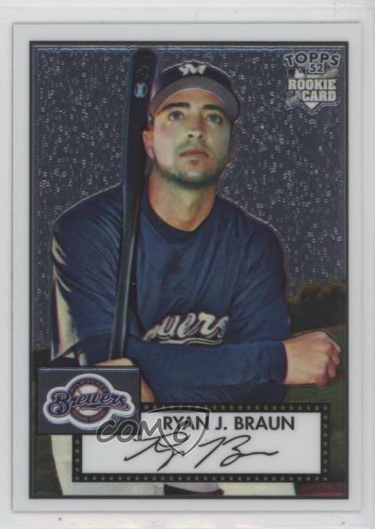 2007 Topps ’52 Chrome 929/1952 Ryan Braun #TCRC16 Rookie RC 0x1e