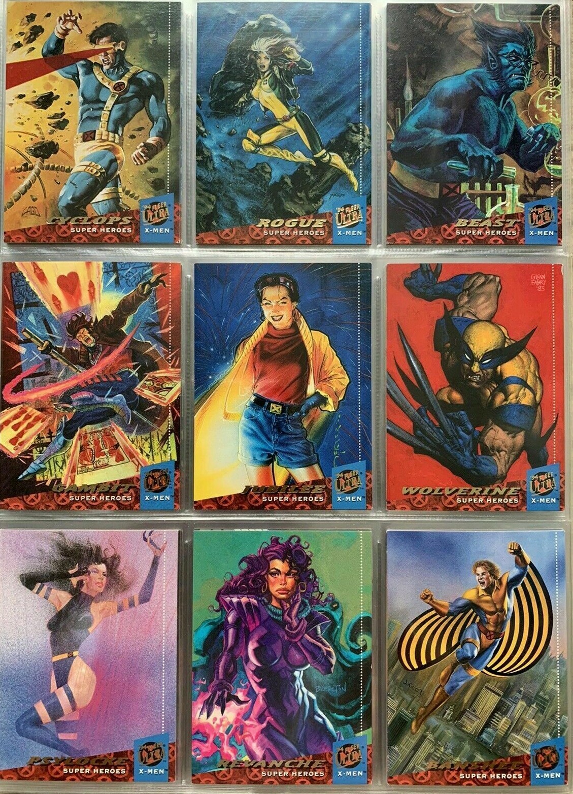 X-MEN Marvel (1994, ULTRA FLEER ) Base Cards Complete your set
