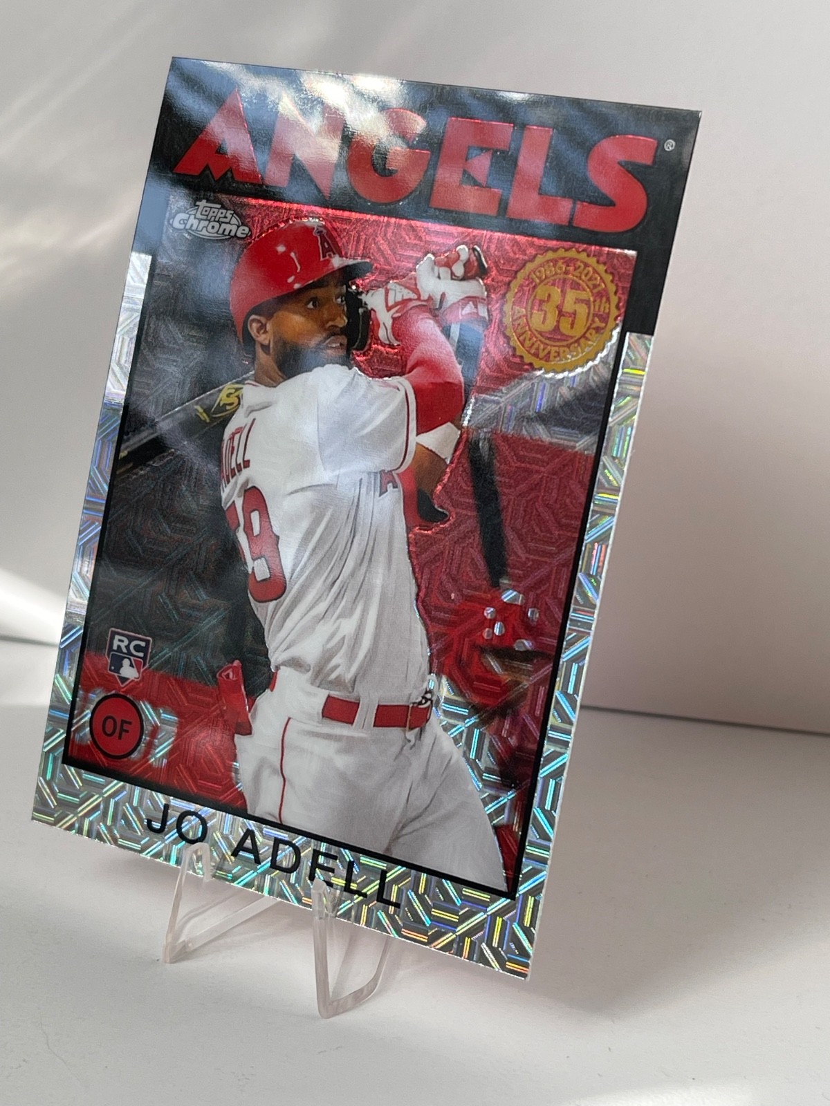 2021 Topps Chrome Silver Pack 1986 Mojo Refractor Jo Adell RC #86BC-90 Angels