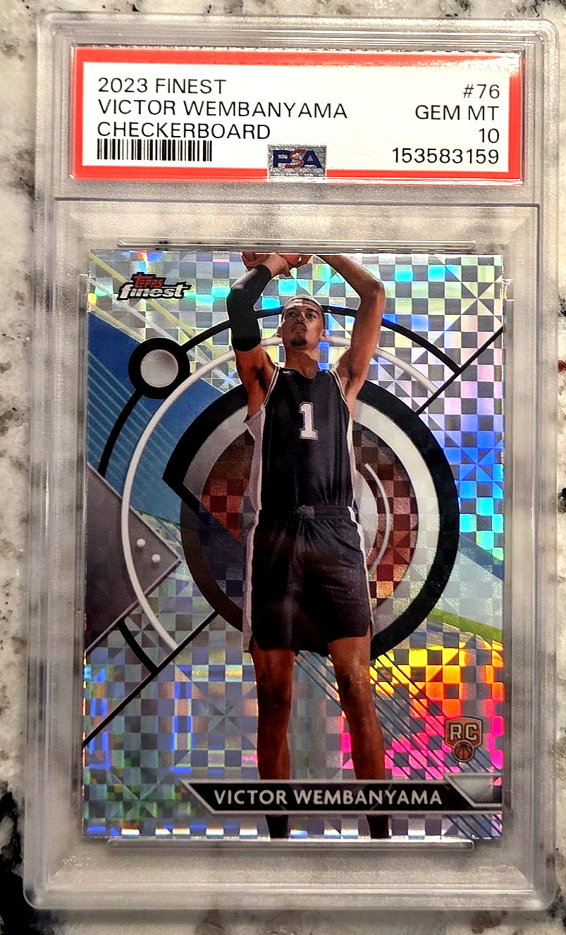 VICTOR WEMBANYAMA 2023 Topps Finest {CHECKERBOARD #76} Rookie RC; *PSA 10 GEM*