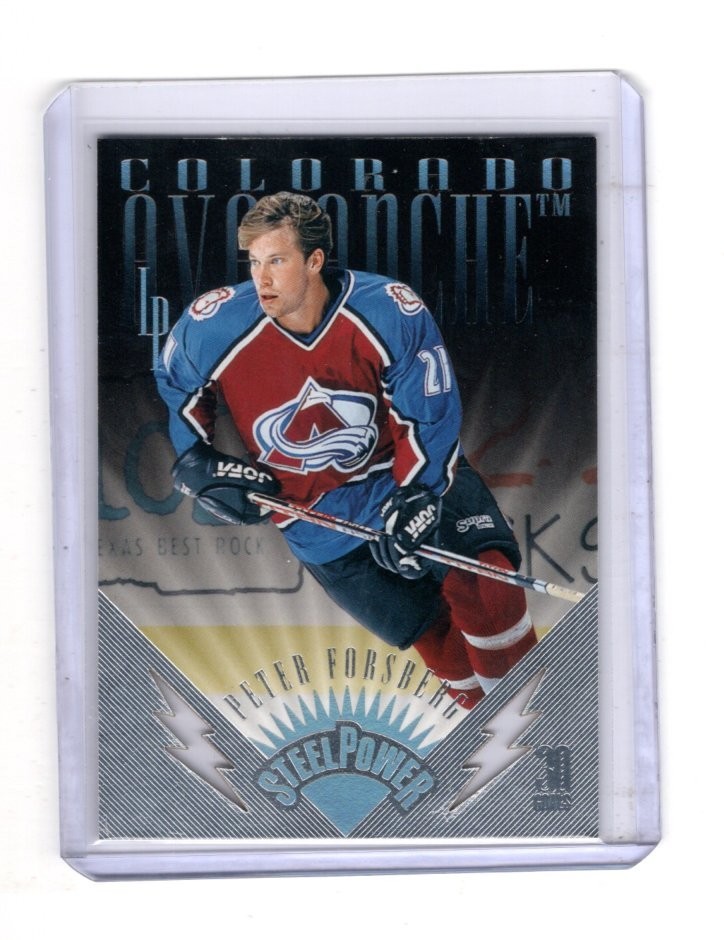 1996-97 LEAF PREFERRED PETER FORSBERG #6 STEEL POWER 2086/2500 AVALANCHE