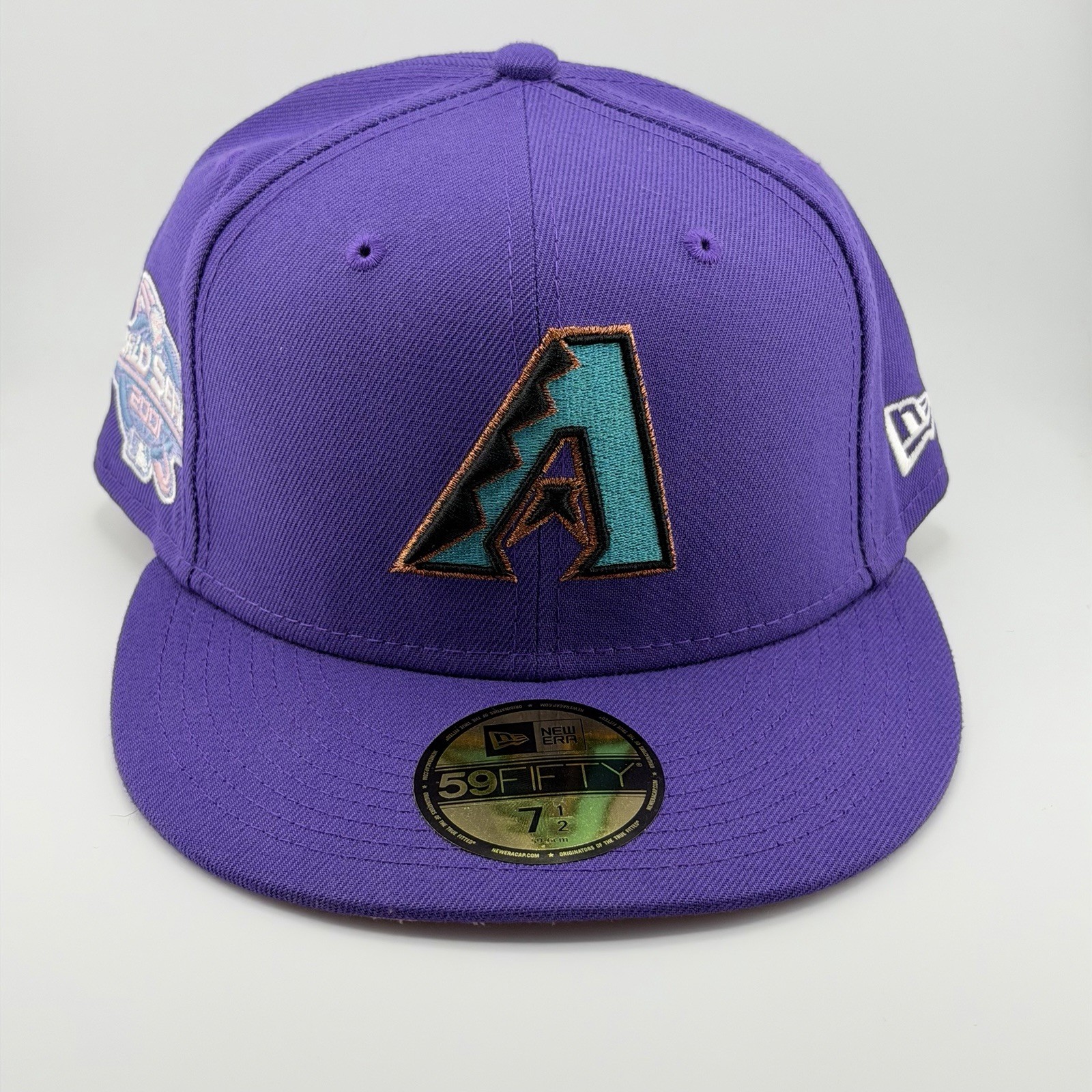 New Era Arizona Diamondbacks Fitted Hat 2001 WS Patch Purple Pink UV 7 1/2 NWT
