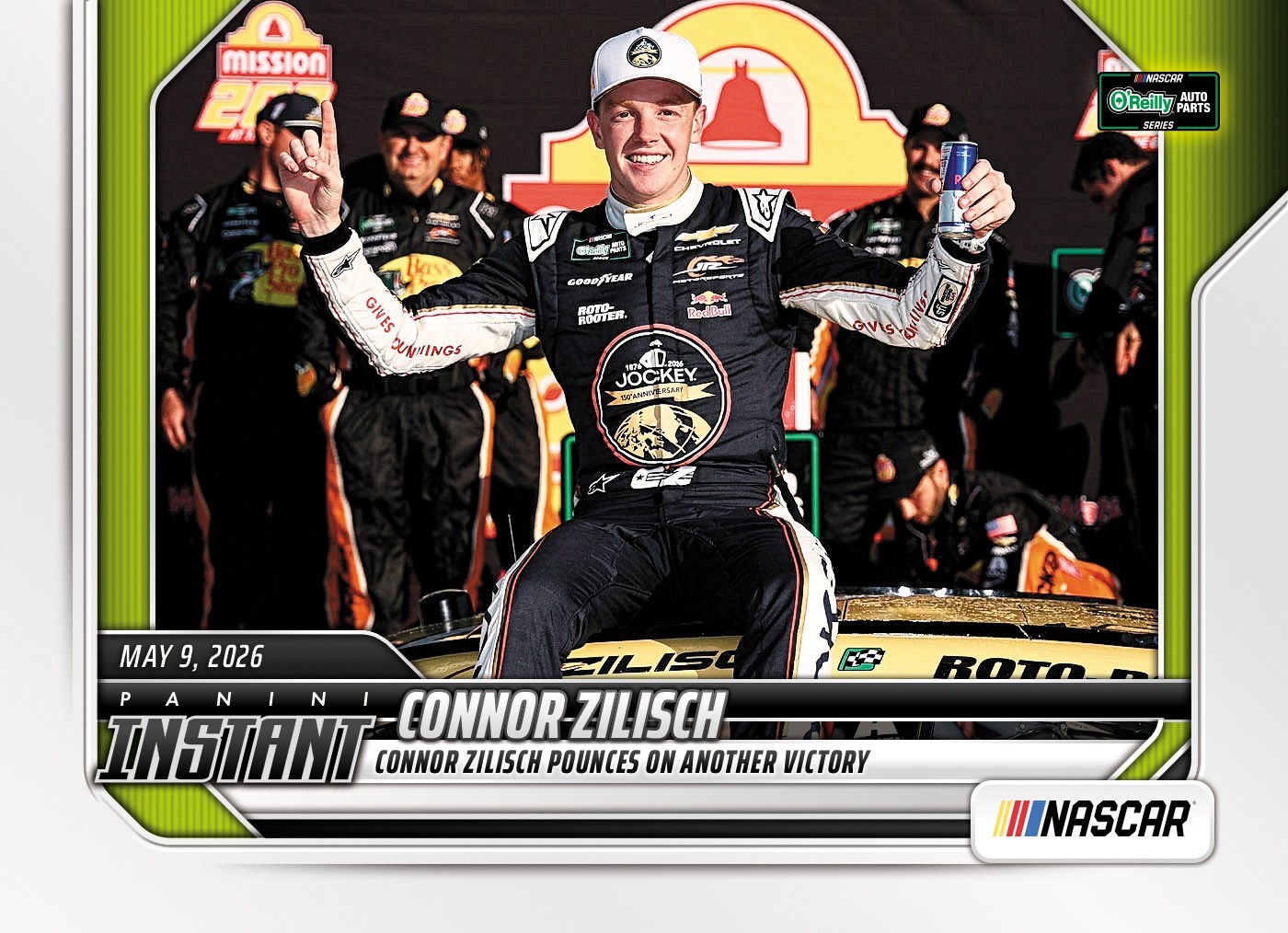 Connor Zilisch – 2026 Panini Instant NASCAR #38 POUNCES VICTORY card 1 of 91