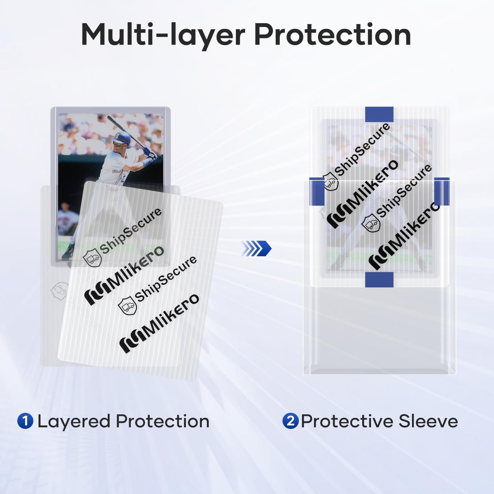 Trading Card Shipping Protectors, 3.5” x 4.5” Plastic Card Protector with Tape