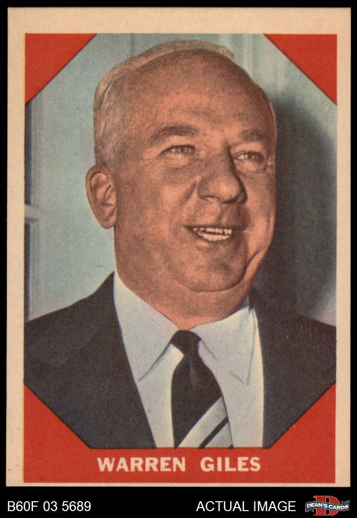 1960 Fleer #73 Warren Giles none HOF 5 – EX