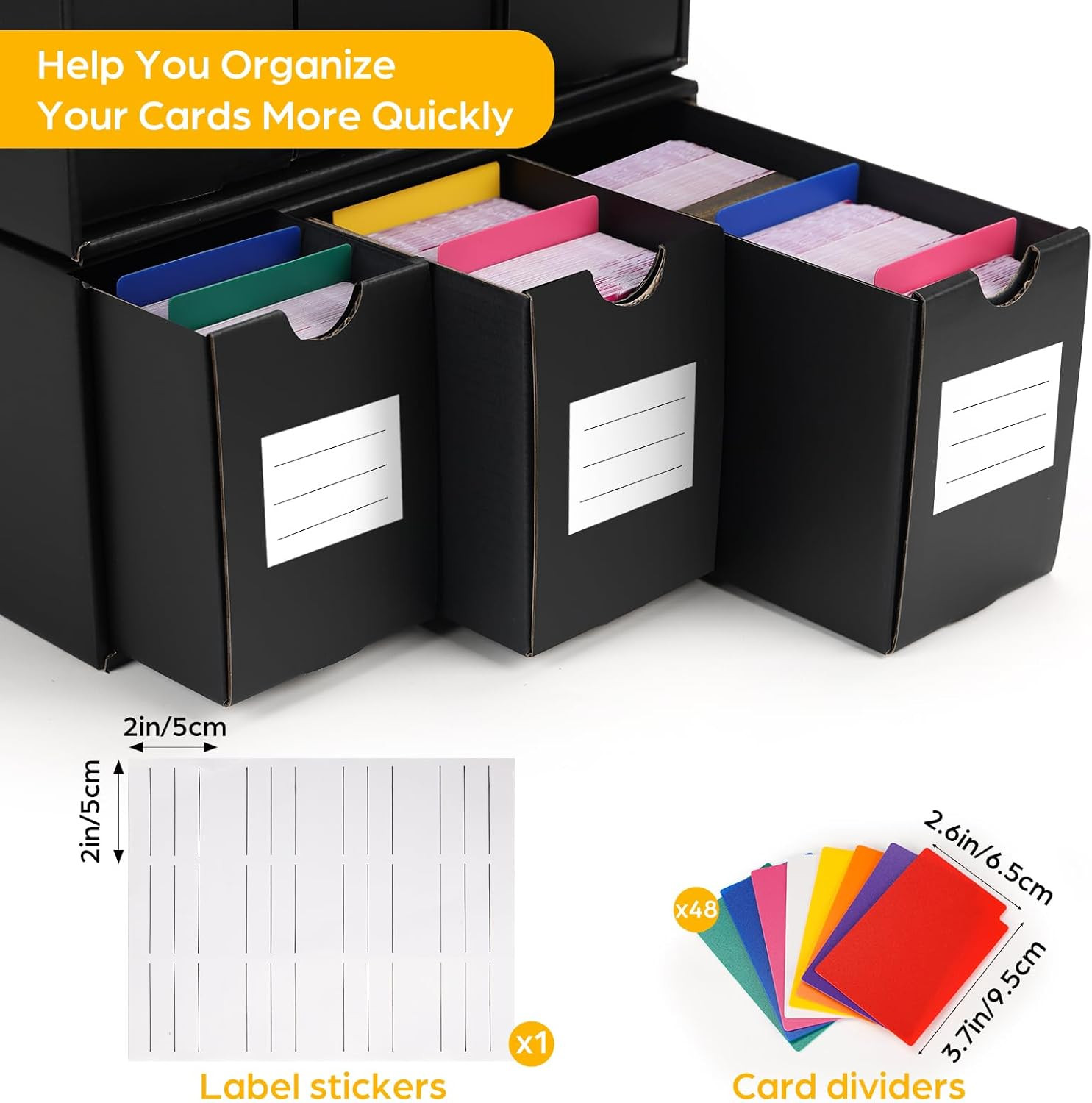 Trading Card Storage Box 12 Drawers Organizer with Dividers for Sports TCG Cards