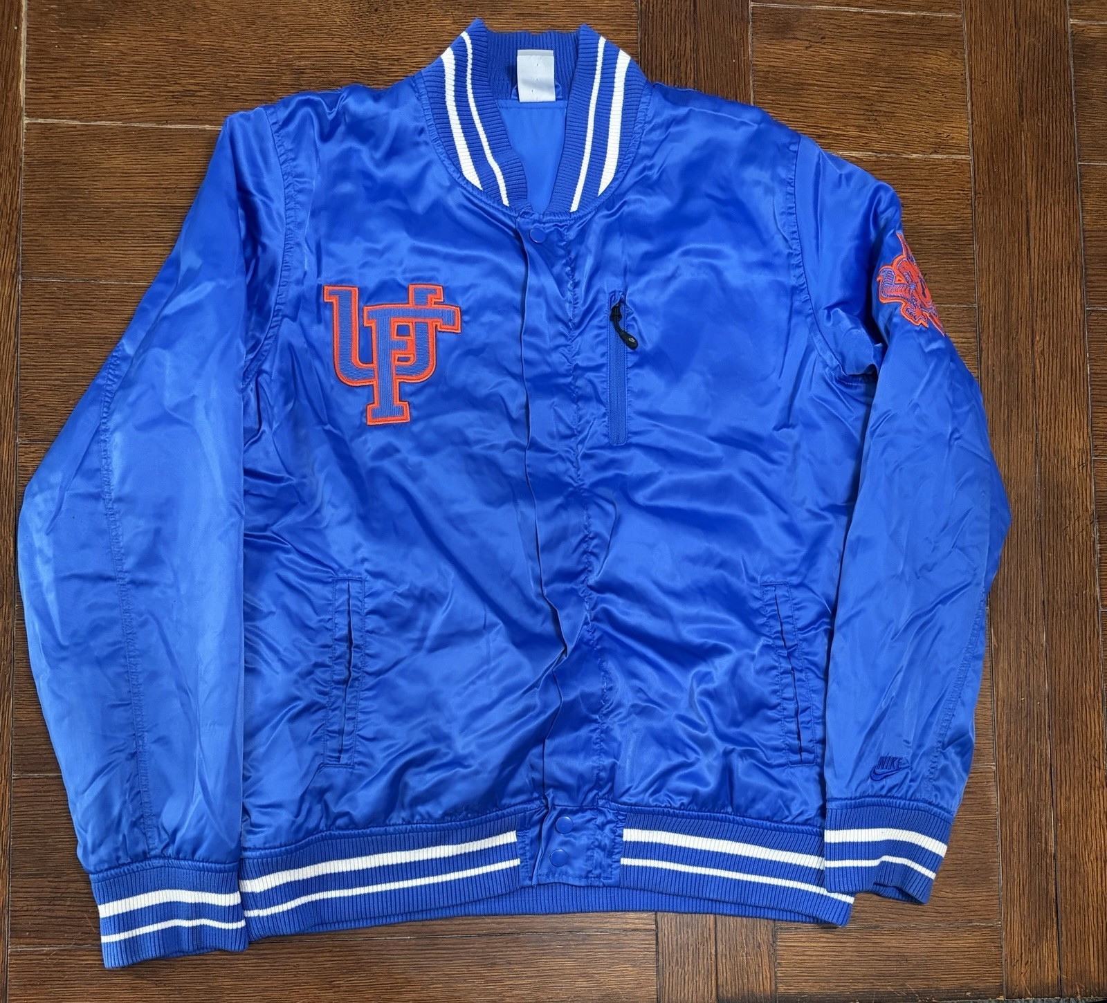 Vintage Florida Gators Nike Size L Blue Bomber Jacket Full Zip Rare