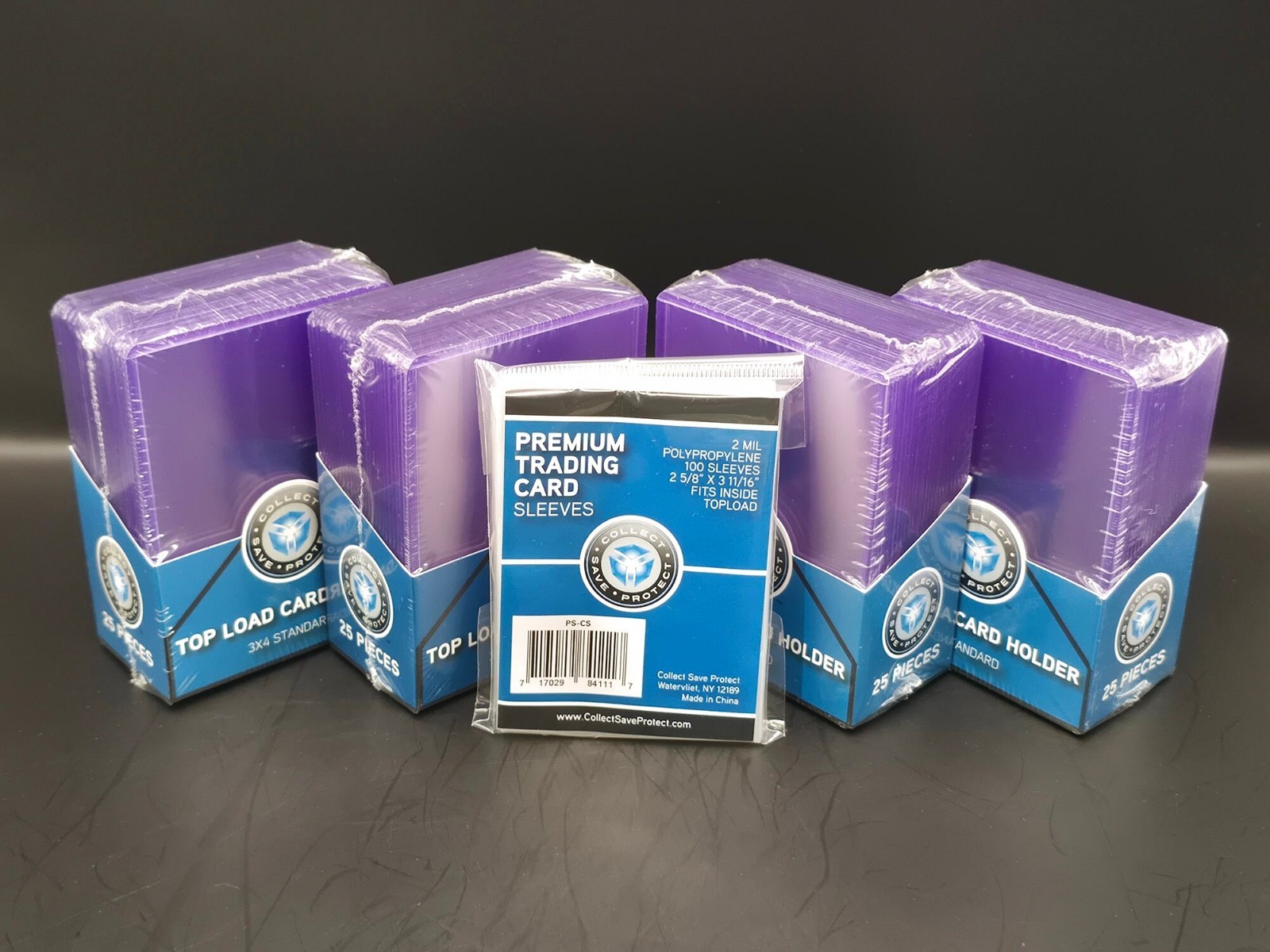 100 CSP 3×4 Standard Toploaders + 100 Penny Sleeves Top Loaders Card Holders