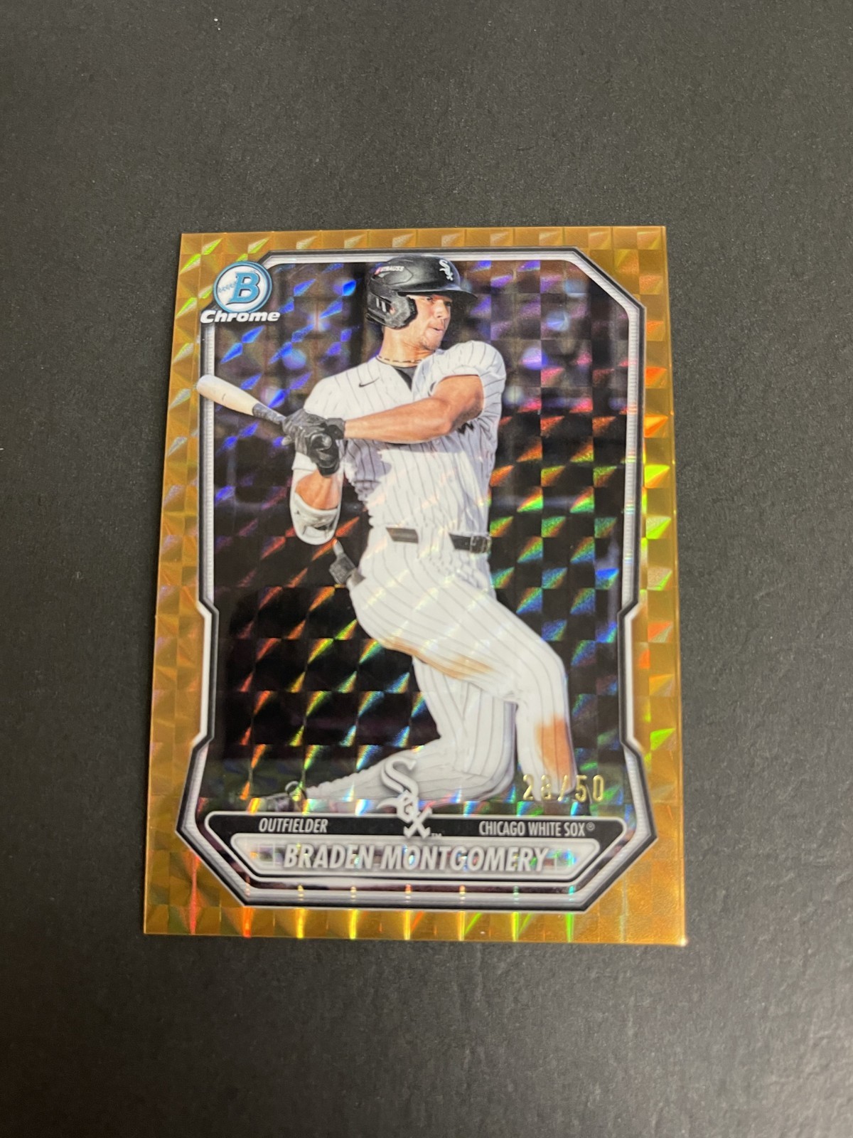 Braden Montgomery 2026 Bowman GOLD Refractor Geometric White Sox /50