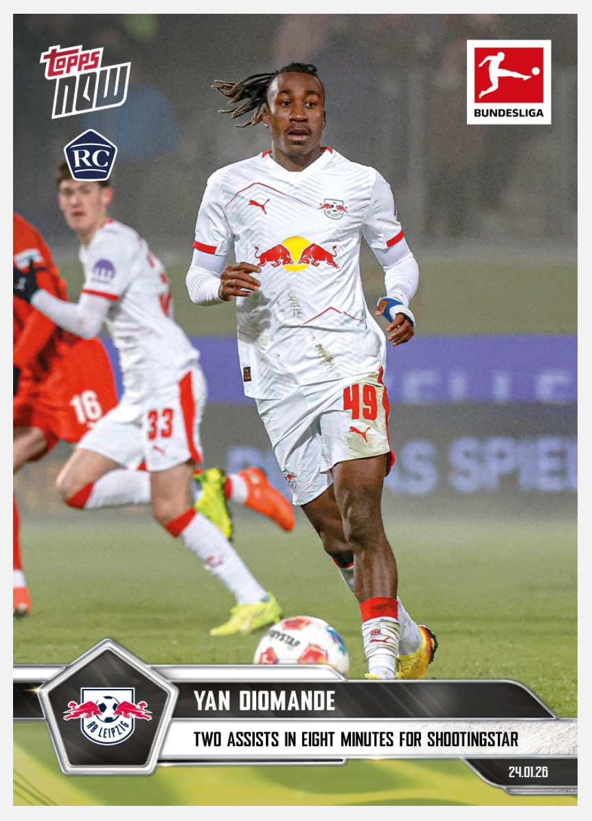 2025-26 Topps Now Bundesliga Yan Diomande #109 RC Rookie BASE Card