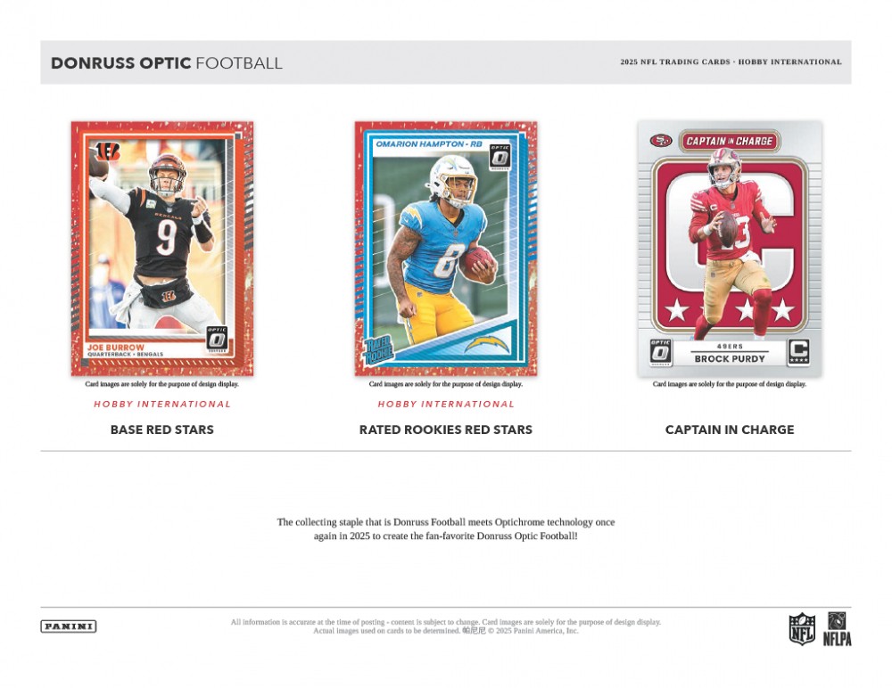 2025 Panini Donrus Optic NFL Hobby International Factory Sealed Box