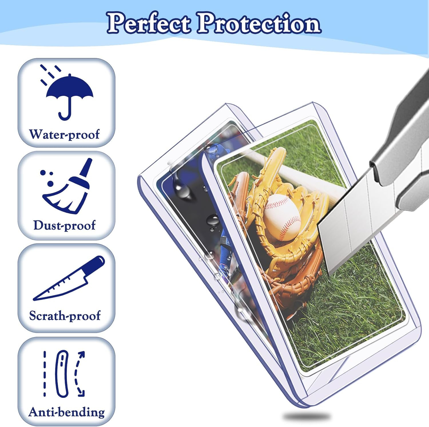 1000 PCS Hard Plastic Toploaders for Trading Cards, Fits Standard Size Cards