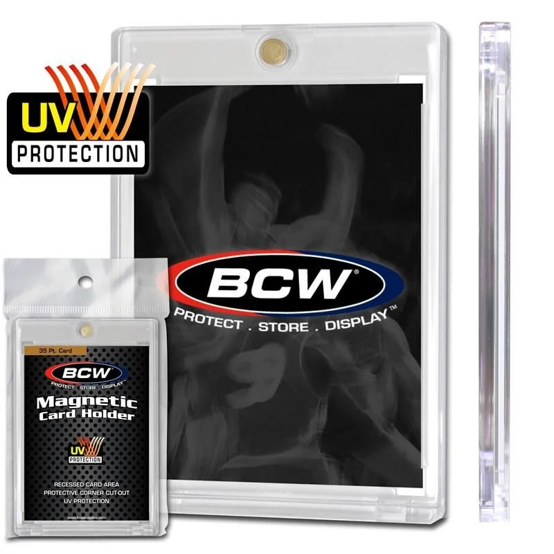 20 x BCW Magnetic Card Holder 35 PT UV Protection Gold Magnet for Standard Cards