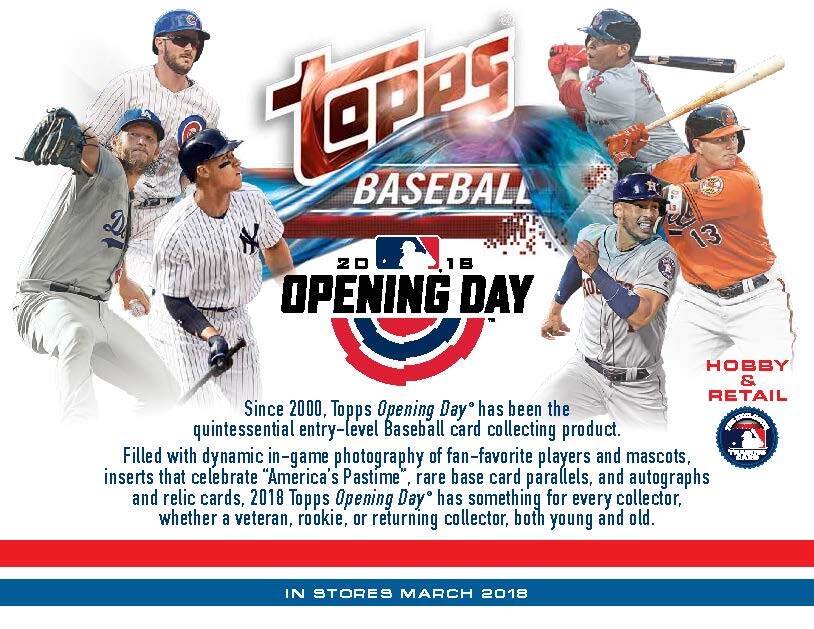 2018 Topps Opening Day Base Singles, Parallels & Inserts Pick from List