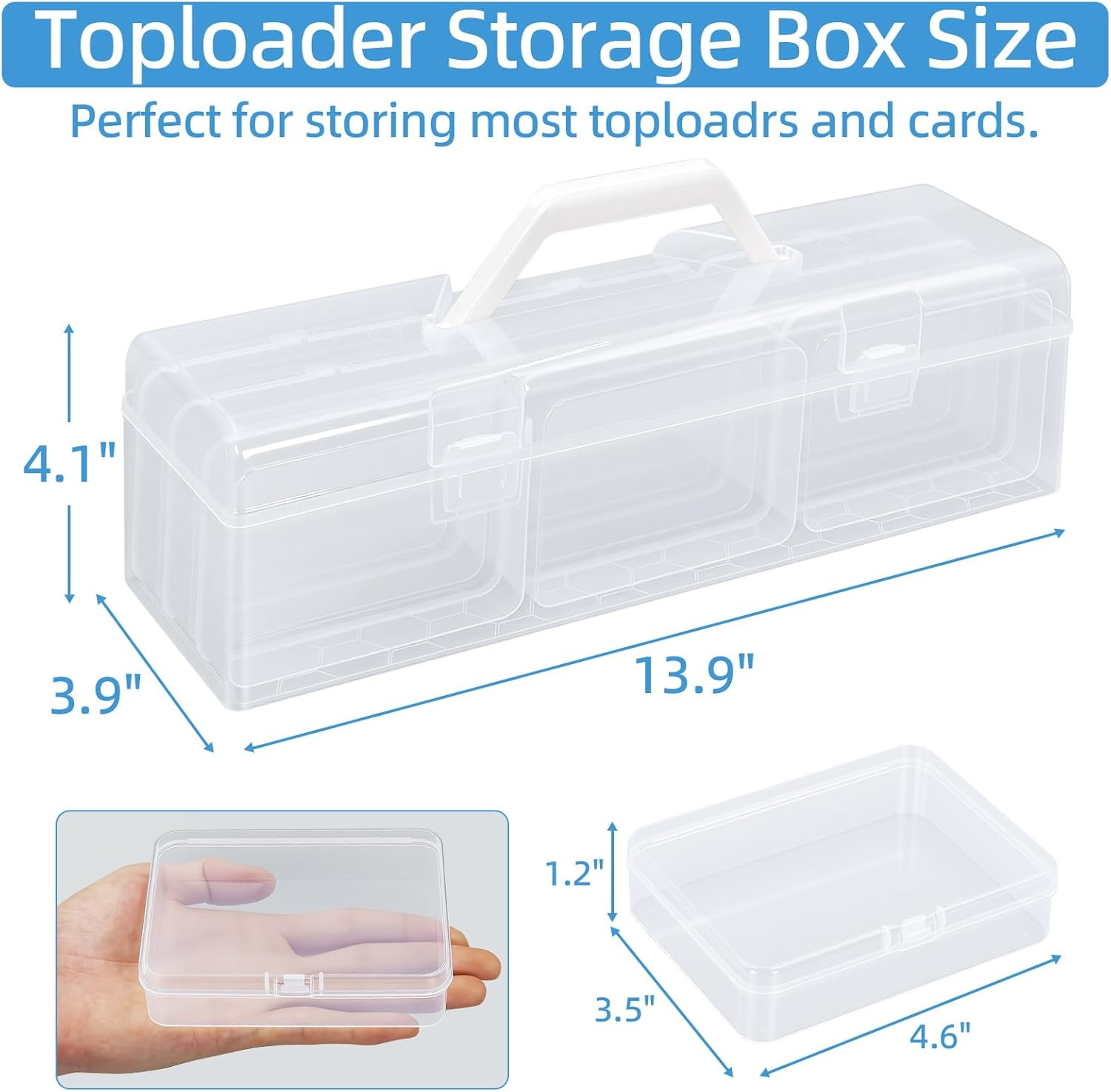 Trading Card Storage Box with 9 Individual Card Cases, Large Capacity Card Organ