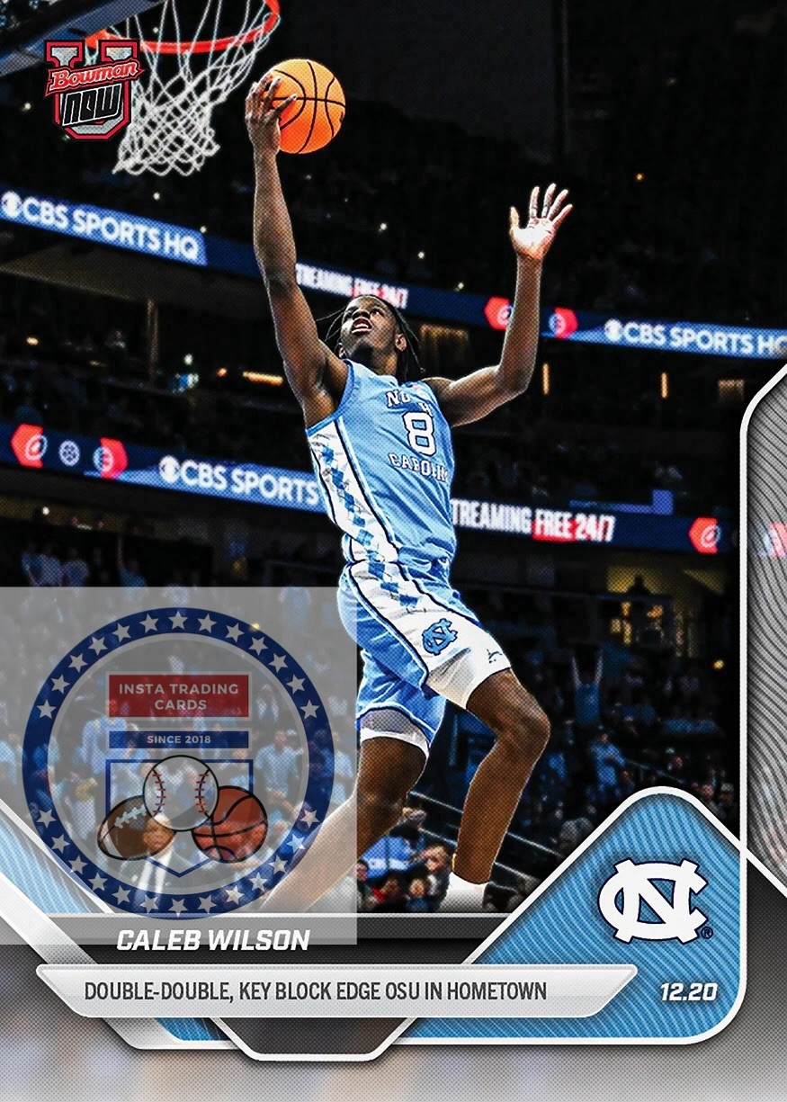 *READY TO SHIP* Caleb Wilson – 2025-26 Bowman U NOW® Basketball – Card 38
