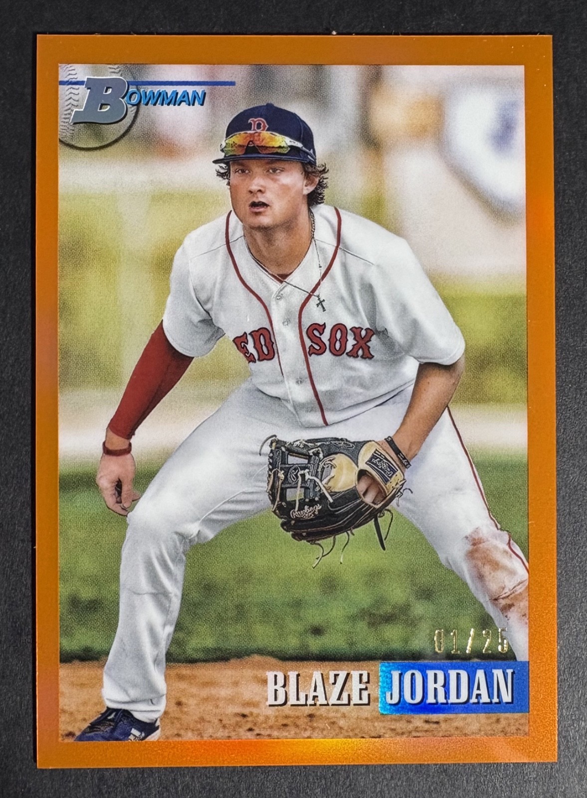 2021 BLAZE JORDAN Bowman Chrome Heritage Orange Refractor Rookie RC #154, #1/25