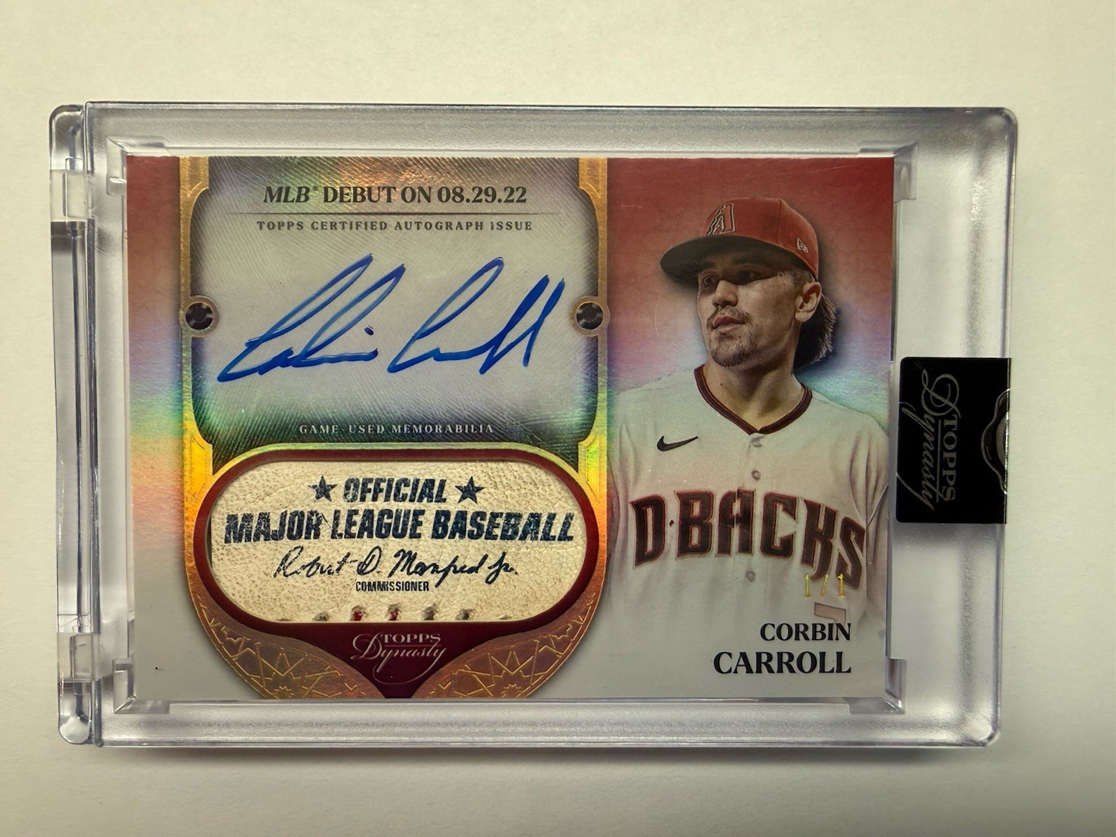 2025 Topps Dynasty Corbin Carroll Autograph MLB Debut Baseball 1/1 Diamondbacks